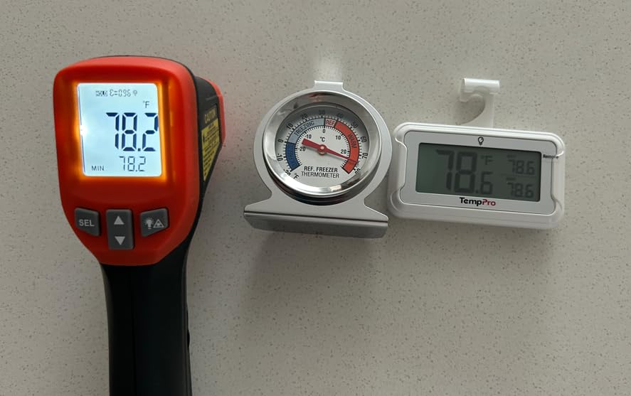 TempPro TempAir Refrigerator Thermometer 2 Pack, Large Backlit LCD Display | Waterproof Freezer Fridge Thermometer with Max/Min Record, Easy Battery Replacement for Room, Cooler customer photo 1