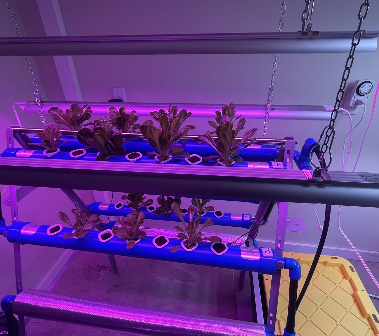 A-Type 72 Plant Sites Hydroponics Growing System Kit with Light Blocking | Easy to Install, Food-Grade PVC-U Pipes, with Water Pump Timer, Sponge and Hole Cover for Leafy Greens, Indoor & Outdoor Use customer photo 2