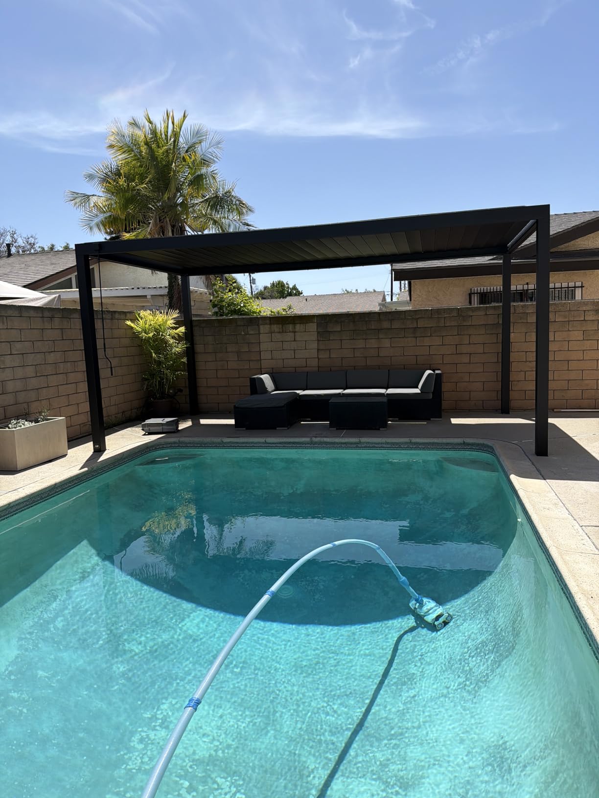 Backyard Discovery Sarasota 18' x 10' Galvanized Steel Louvered Pergola Kit with Adjustable Roof, Shade, Rain Protection, High-Wind Rating, Gutter System for Outdoor Patio, Garden, Deck, Entertaining customer photo 1