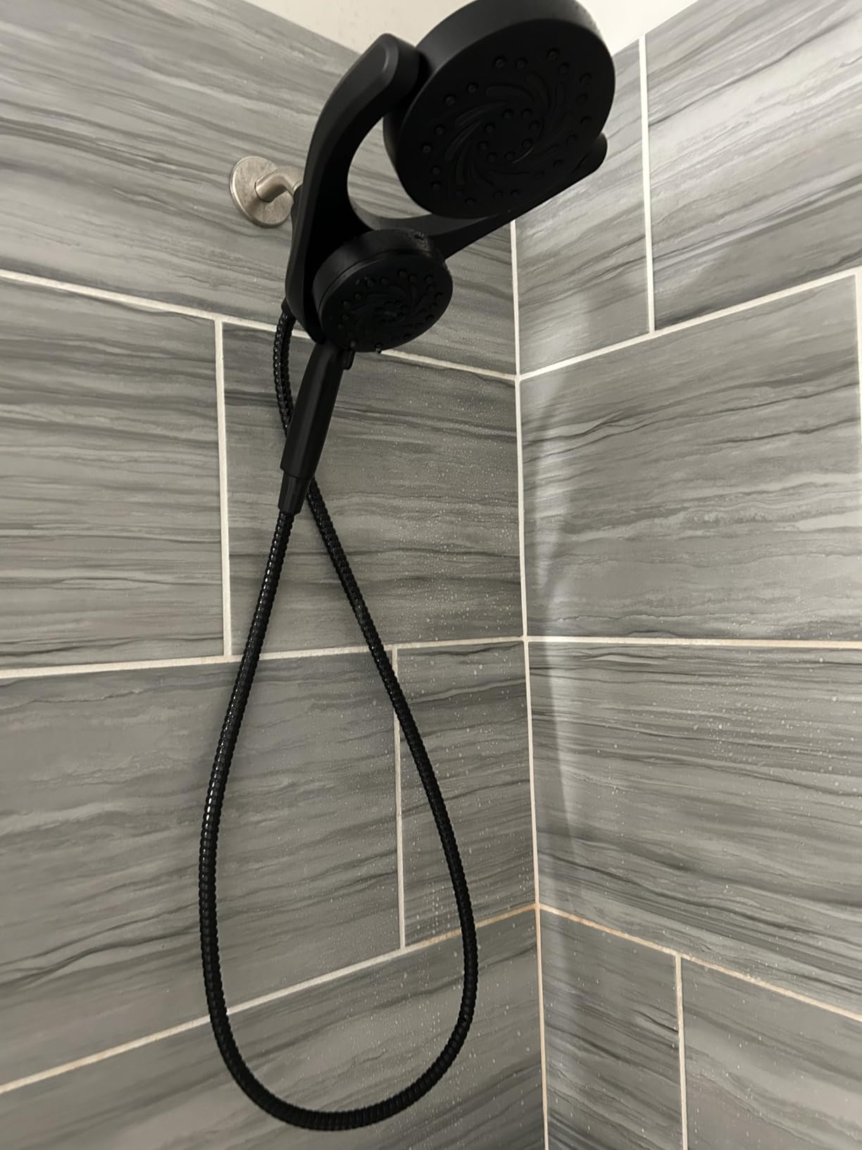 Delta 5-Setting HydroRain 2-in-1 Dual Shower Head with ProClean Spray, Brushed Nickel High Pressure Shower Head with Handheld Spray, 1.75 GPM Flow Rate, Satin Nickel 75419SN customer photo 2