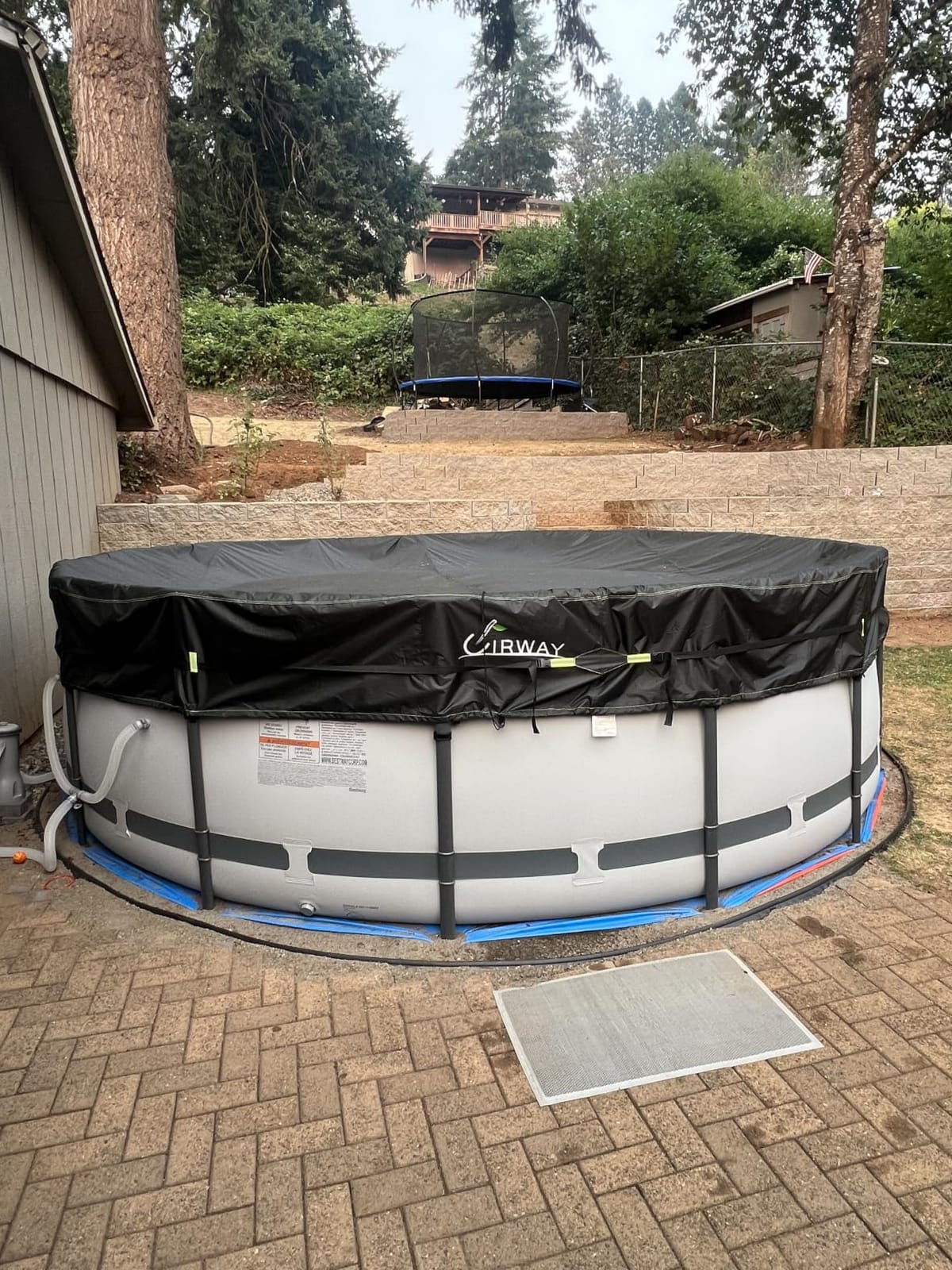 UIRWAY 500D Winter Pool Cover 18FT Round [Upgraded Heavy Duty Thick Fabric] Super Windproof for Above Ground Pools customer photo 1