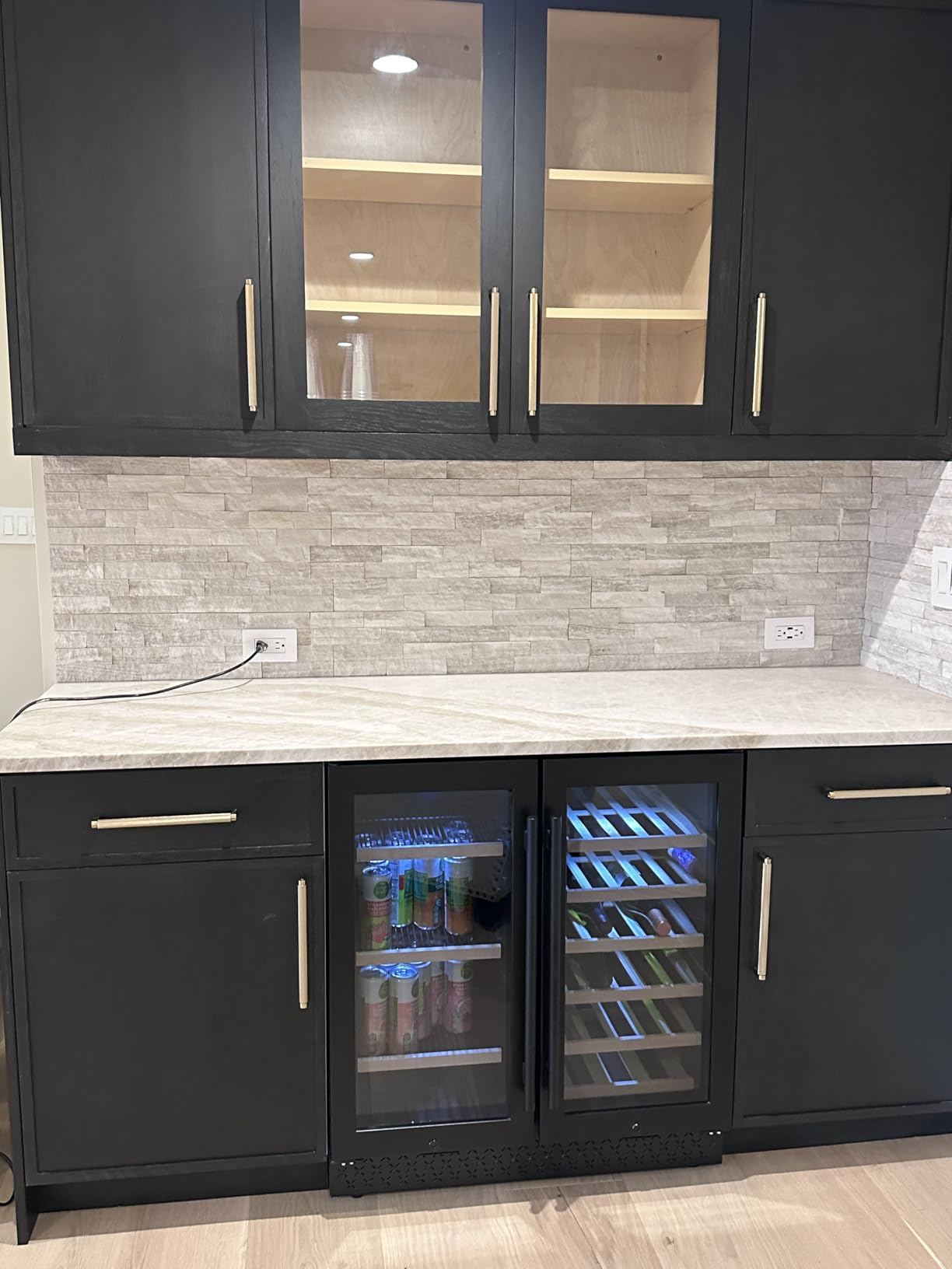 2 Door Back Bar Cooler 200L Low-e Glass Black | 216 can, built-in/free, fast cool, temp memory, 2 locks, LED customer photo 1