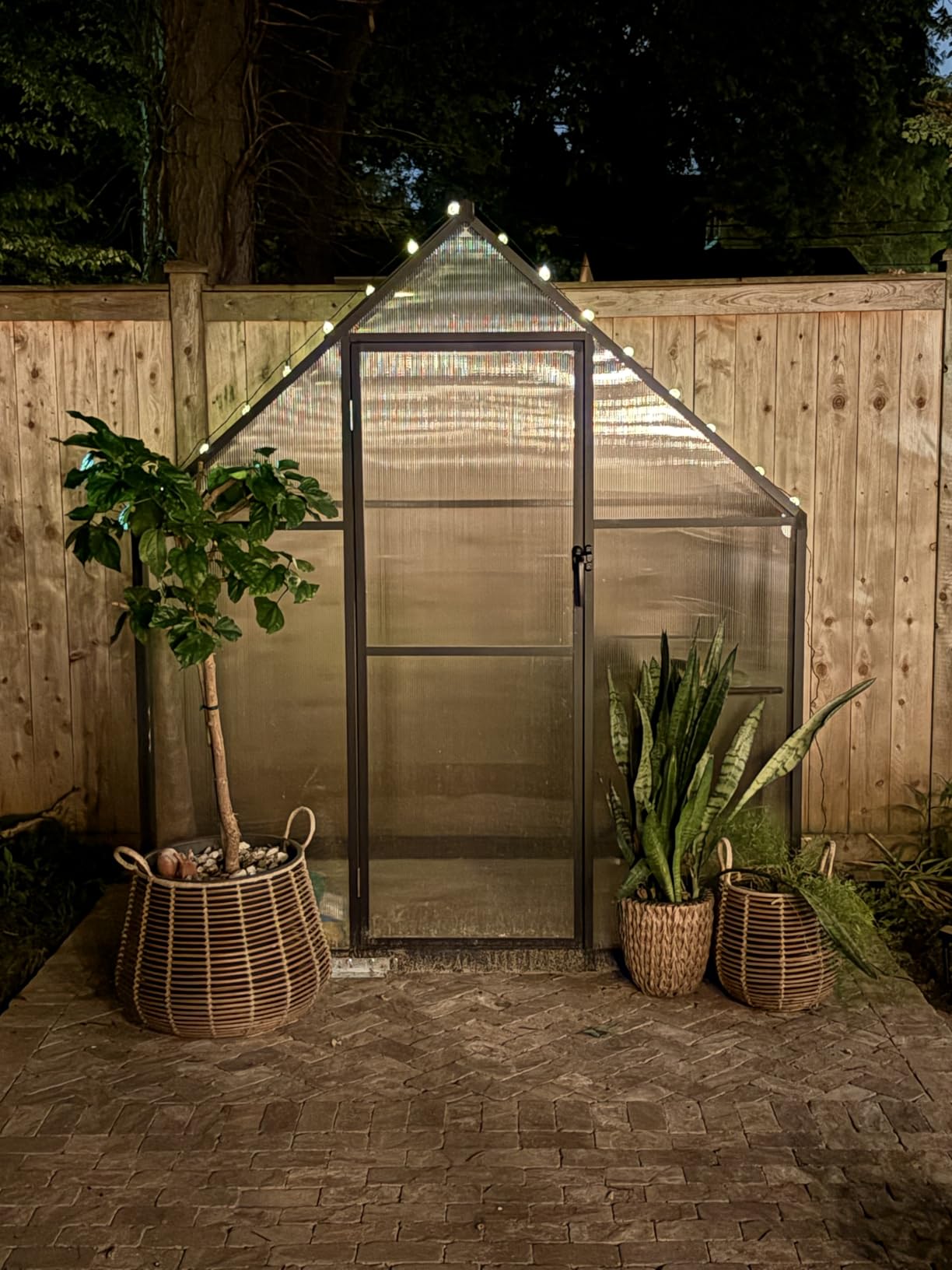 5.5X4FT Greenhouse with Thermometers, Small Greenhouse for Outdoors | Polycarbonate Green House for Outside with Lockable Hinged Door, Easy Assembly Walk-in Greenhouse with Roof Vent for Backyard customer photo 2