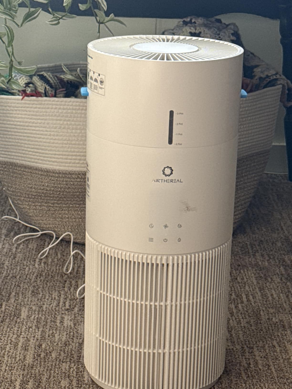 AIRTHEREAL 2-in-1 Air Purifier & Humidifier for Large Room Up to 1200 ft², iF Design Award 2026, 3-Stage Filters, Air Quality Monitor and Quiet Sleep Mode, Evaporative Humidifier with Hygrometer customer photo 1
