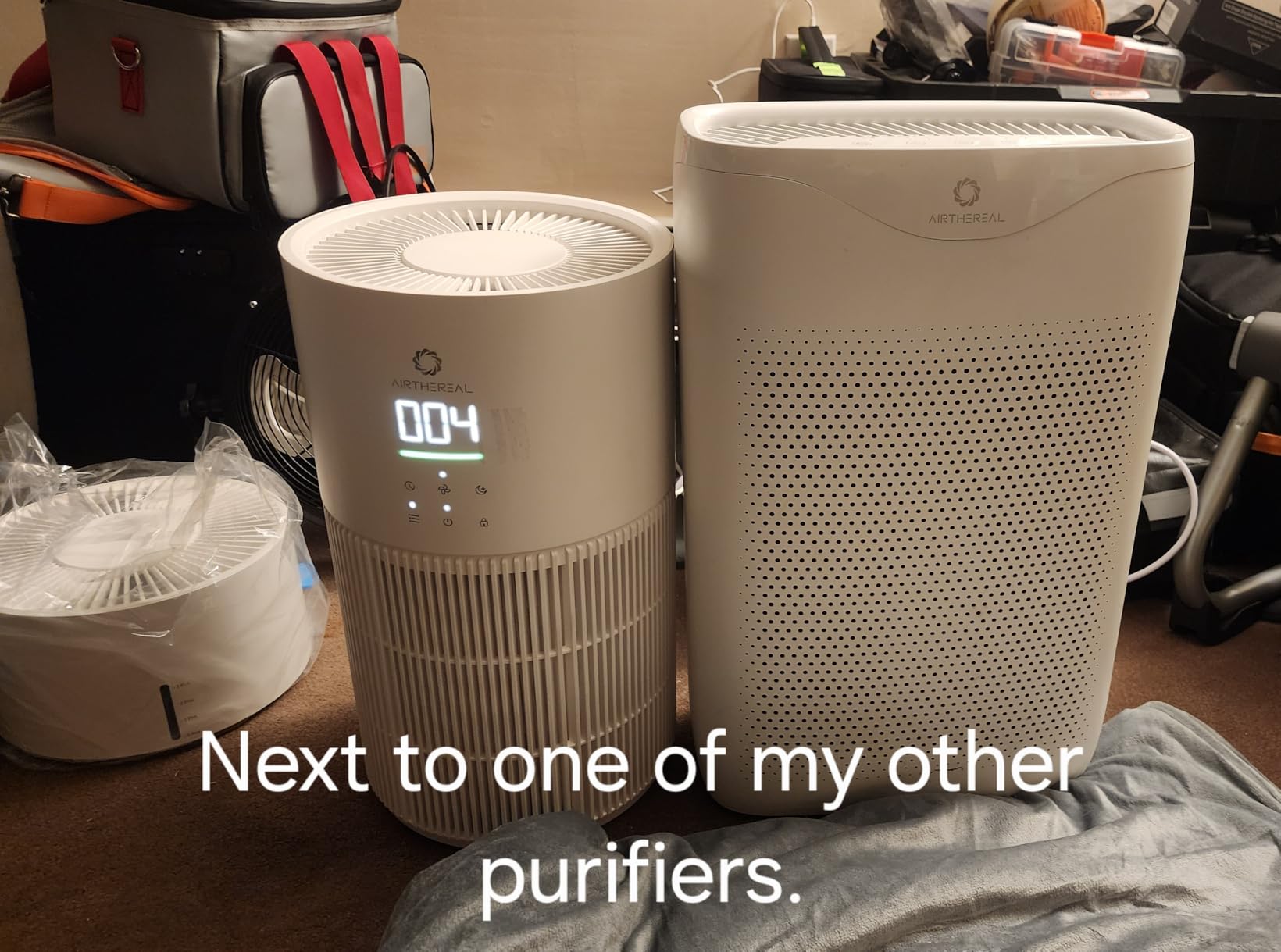 AIRTHEREAL 2-in-1 Air Purifier & Humidifier for Large Room Up to 1200 ft², iF Design Award 2026, 3-Stage Filters, Air Quality Monitor and Quiet Sleep Mode, Evaporative Humidifier with Hygrometer customer photo 2