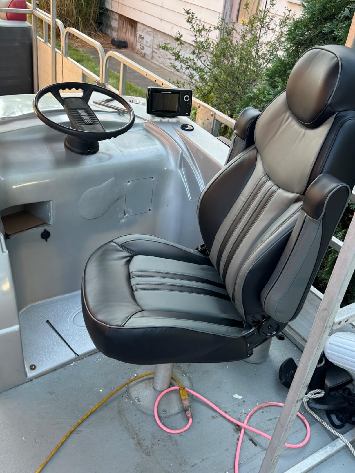 Leader Accessories High Back Luxury Reclining Pontoon Captains Chair Bucket Boat Seat Yacht Seat with Armrests customer photo 2