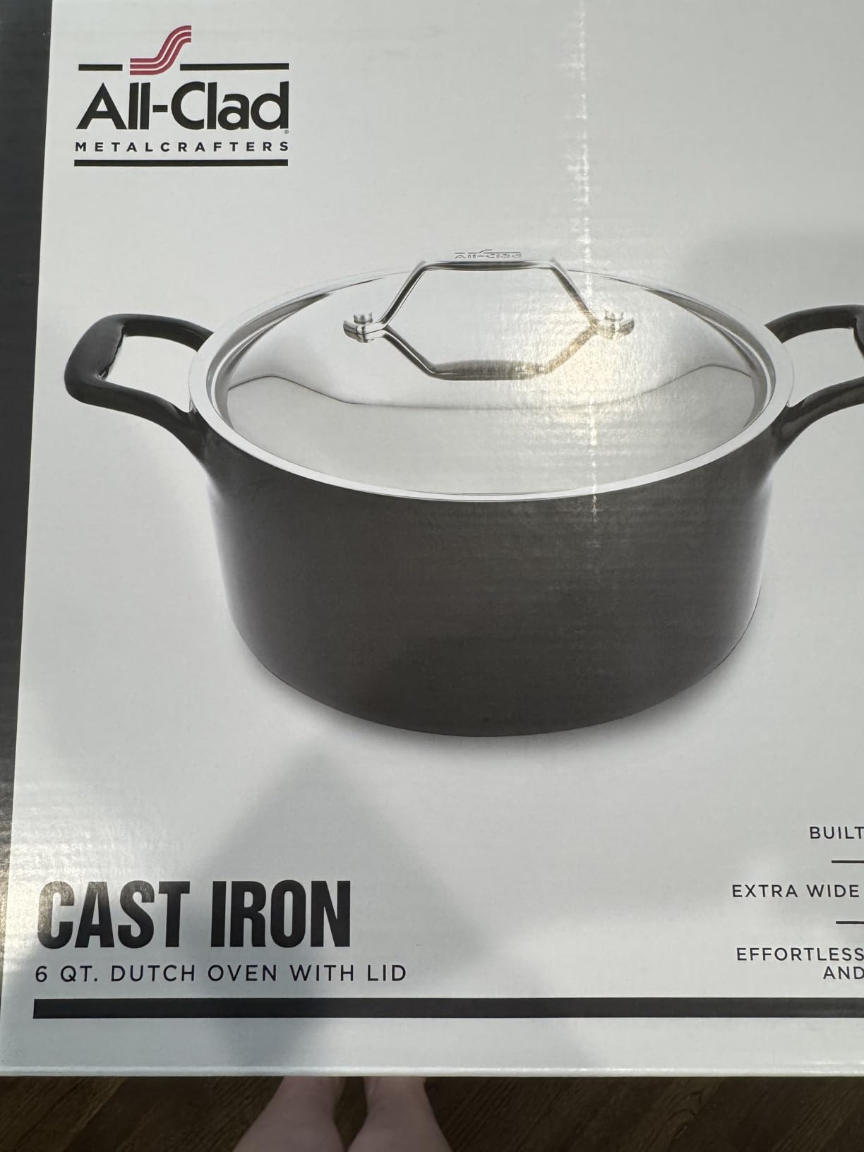 All-Clad Cast Iron Stockpot, 6 Qt Enameled Cast Iron Dutch Oven with Lid, Grill (Black) customer photo 1