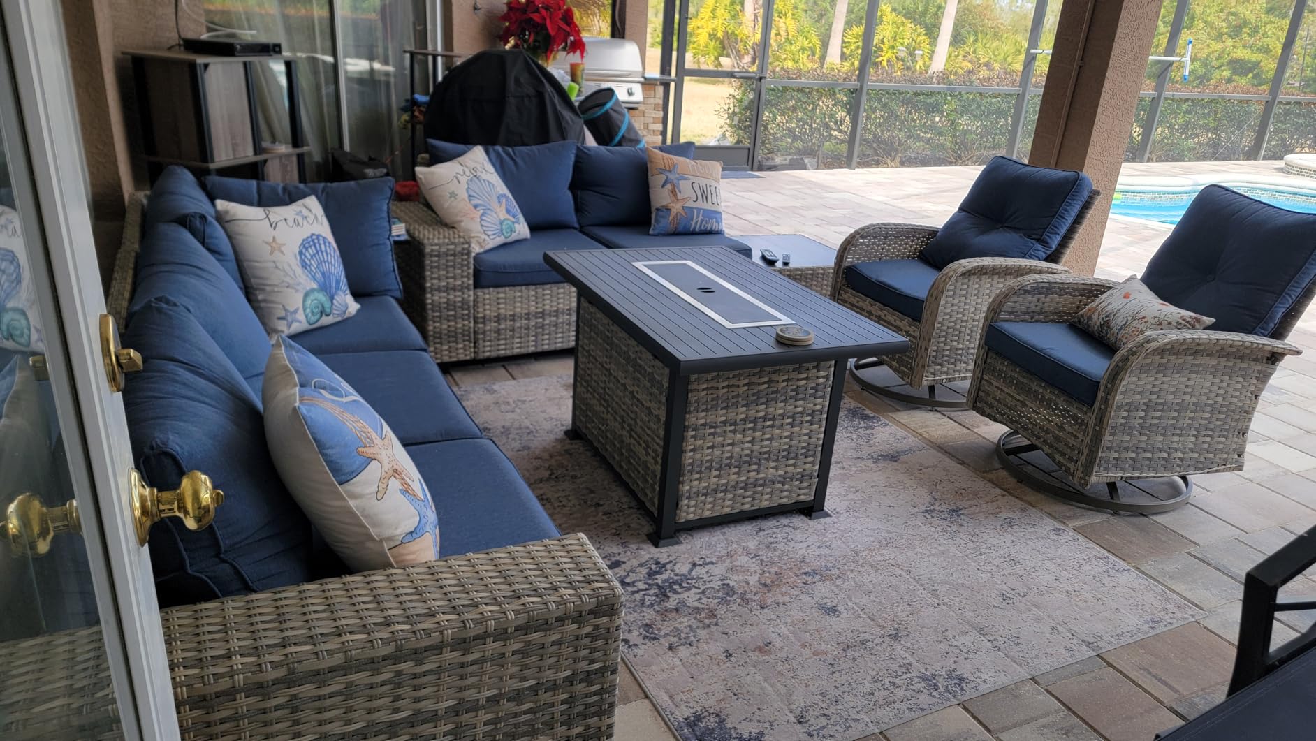 Outdoor Patio Furniture Set PE Wicker Rattan Outdoor Sectional Sofa | 6-Piece Set customer photo 2