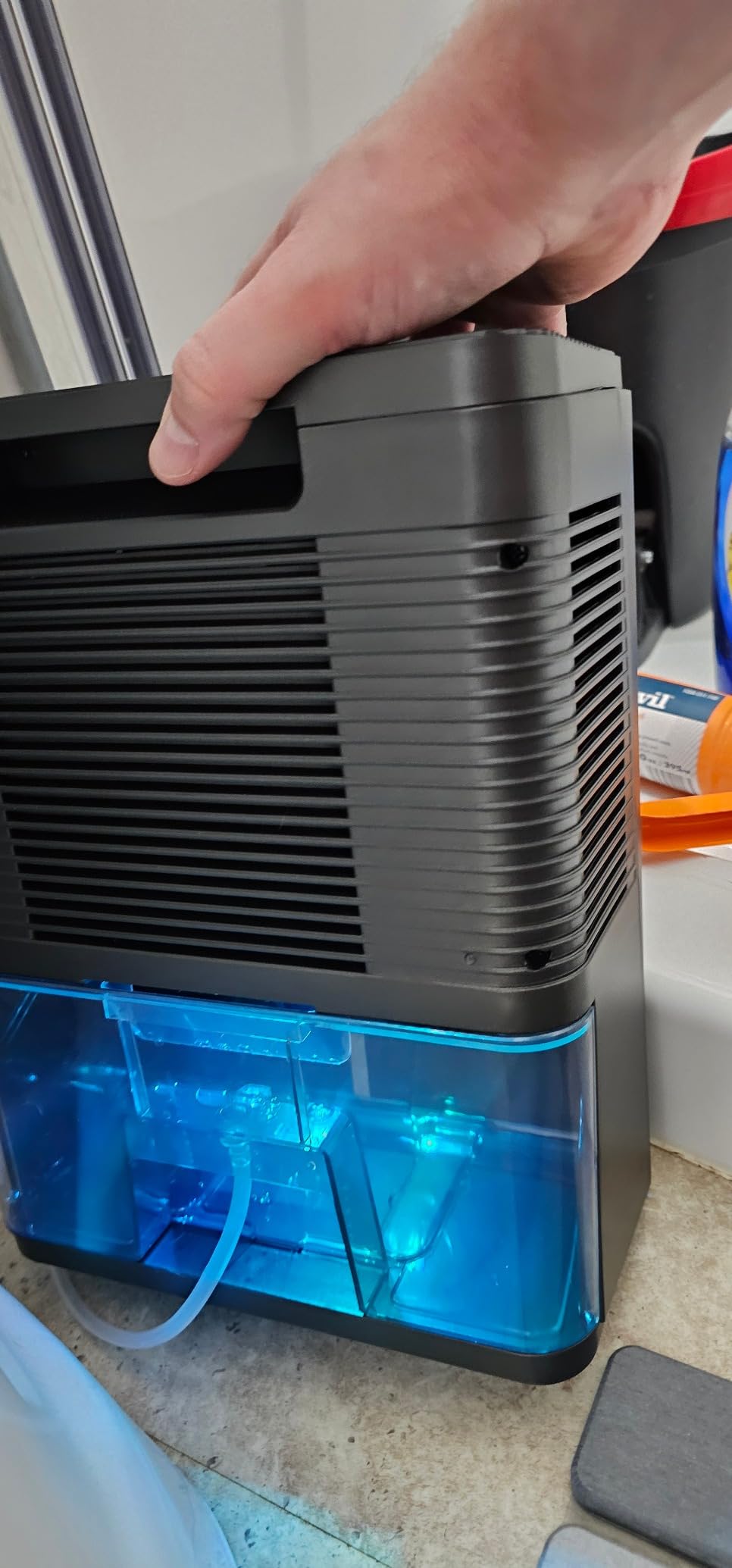 MORFY Dehumidifier, 80 OZ Small Dehumidifier for Bedroom, Bathroom, RV, Closet, Dual-Semiconductor Quiet Dehumidifiers for Home Room with Drain Hose, 7 Colors LED Auto Shut Off customer photo 1