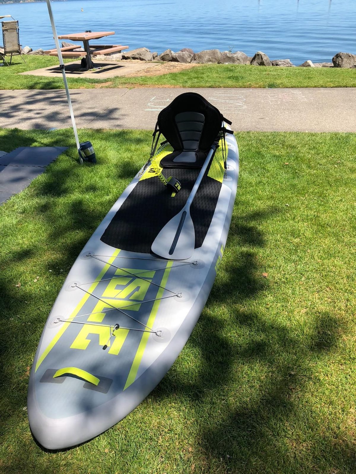 JAYEGT Kayak Seat Deluxe Padded Back Canoe Seat with Back Support, SUP Paddle Board Seats Fishing Seat for Universal Sit with Detachable Storage Bag and 4 Adjustable Straps (2Pcs Kayak seat) customer photo 2