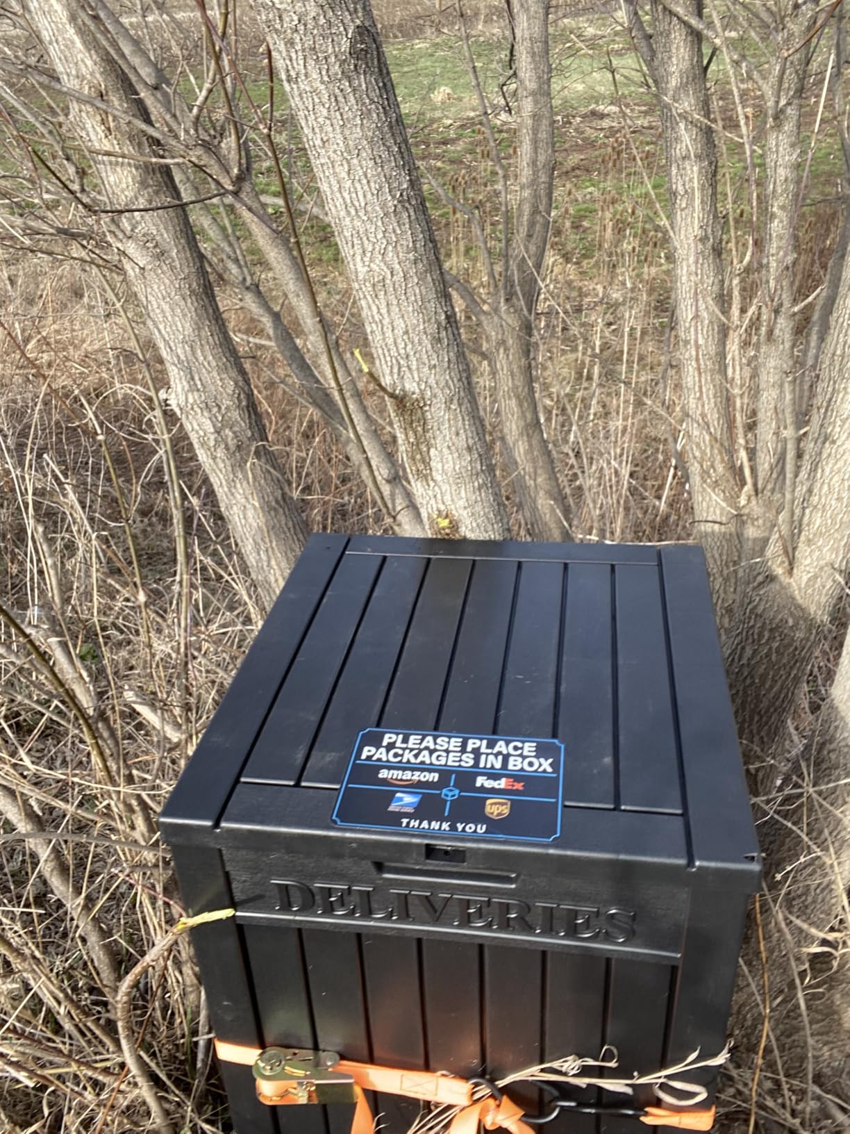 PatioZen Package Delivery Box 55 Gallon with Lockable Secure, Outdoor Package Drop Container Waterproof for Porch Patio and Curbside (Black) customer photo 1