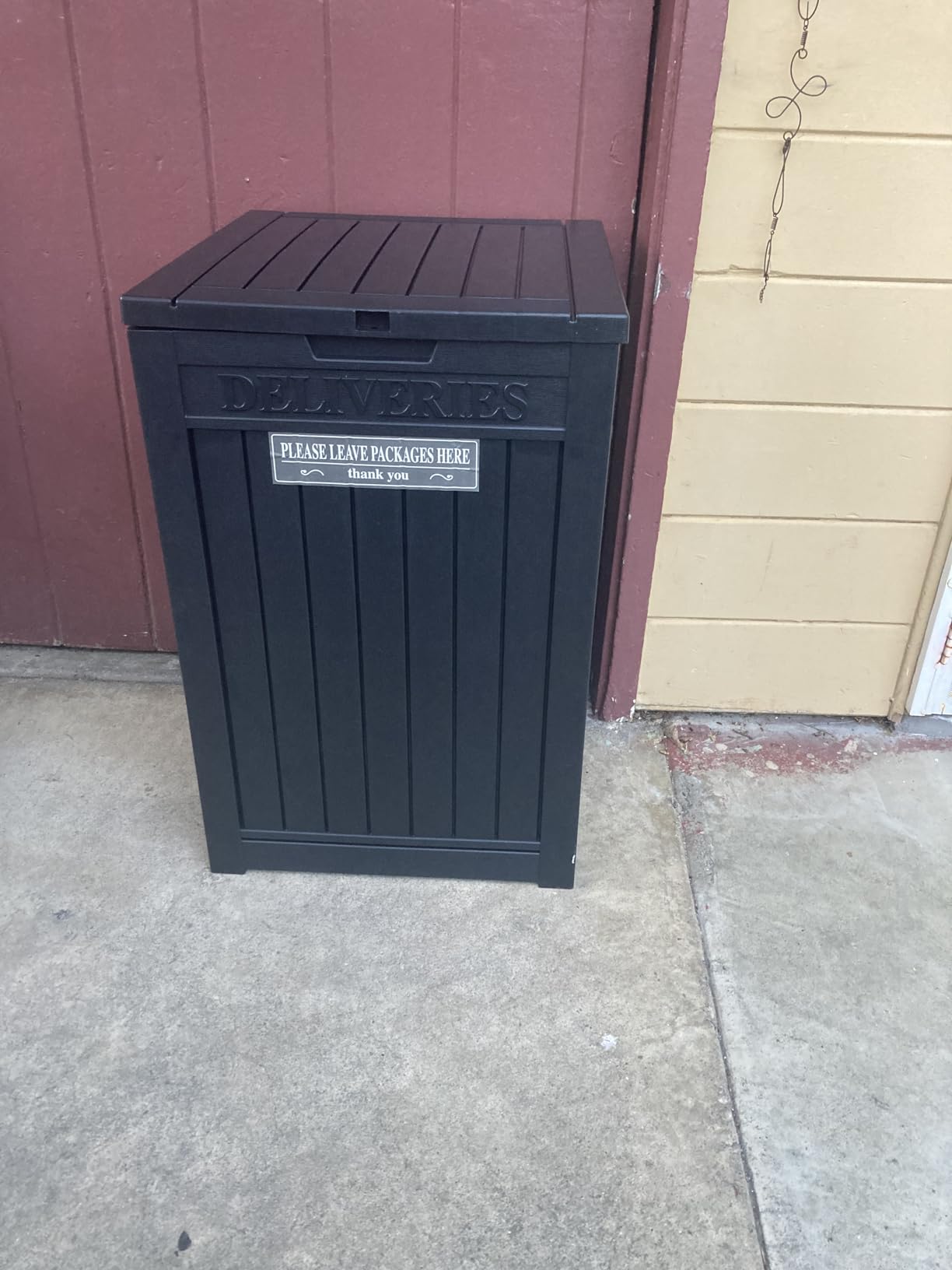 PatioZen Package Delivery Box 55 Gallon with Lockable Secure, Outdoor Package Drop Container Waterproof for Porch Patio and Curbside (Black) customer photo 2