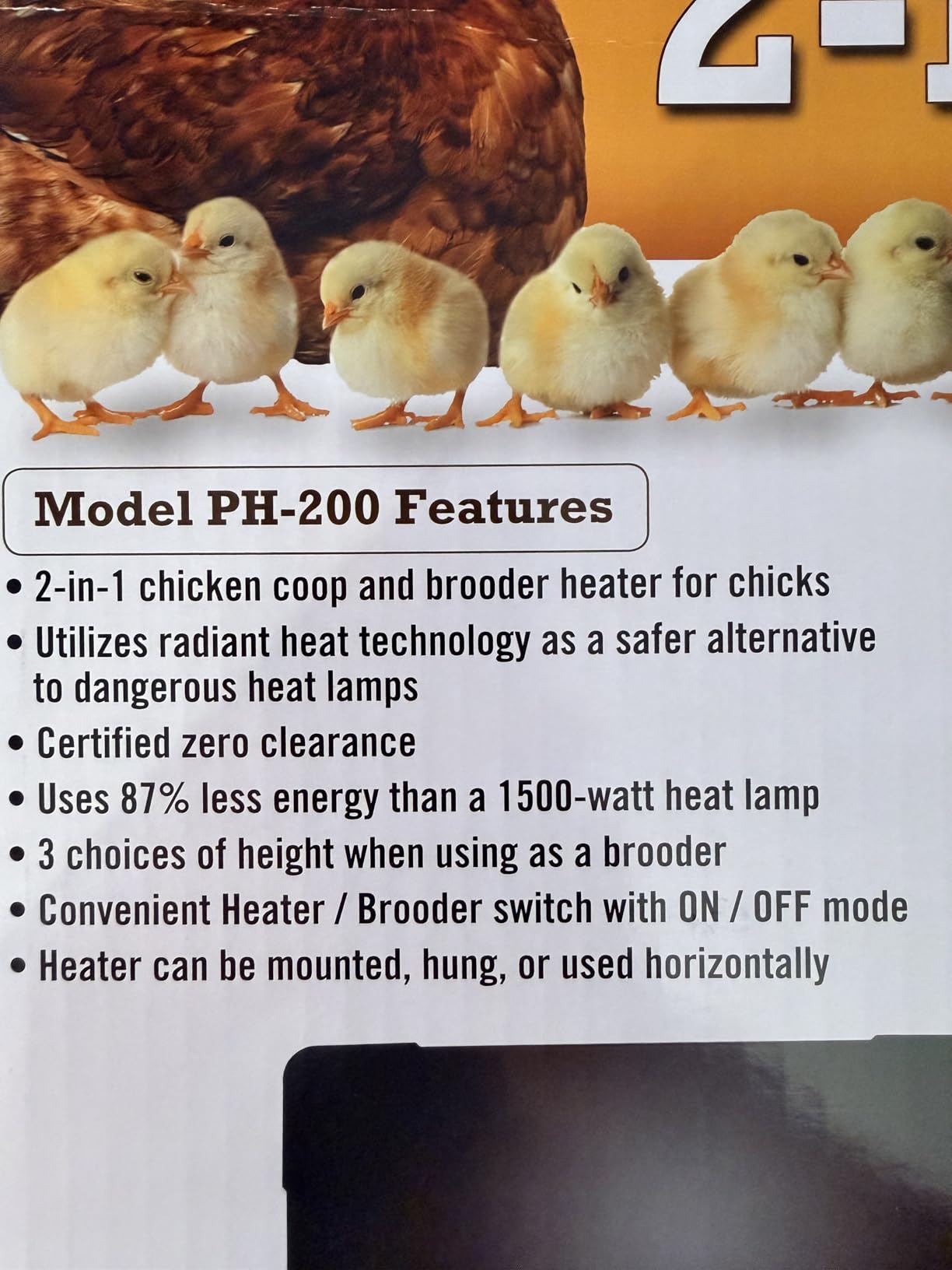 Farm Innovators 2-In-1 Radiant 200-Watt Chicken Coop Panel Heater Converts to 50W Brooder Heater for Chicks, Free Standing or can be Wall Mounted, Hung or Used Horizontally customer photo 1