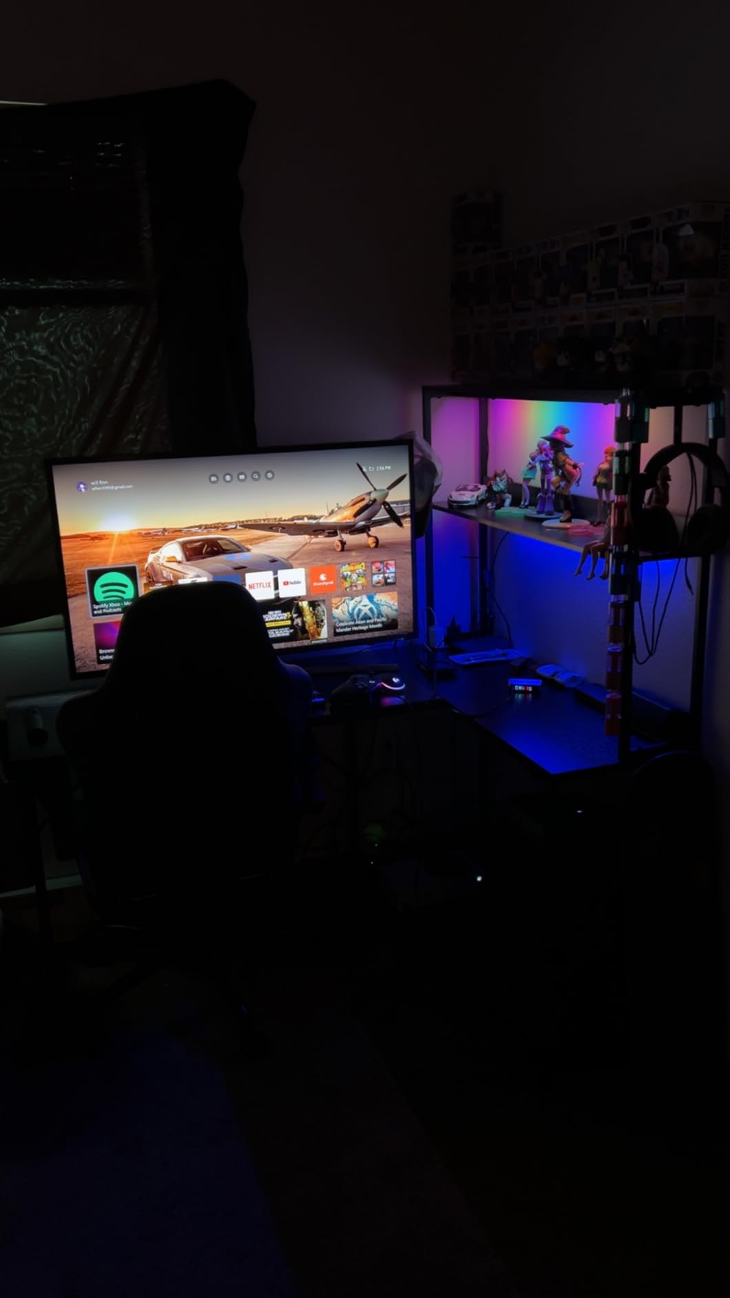 ODK 53 Inch L Shaped Gaming Desk with LED Lighting, Reversible Desk with Power Outlets, Corner Computer Table with Storage Shelves & Bag & Iron Hook, Home Office Table for Writing, Study, Black customer photo 2