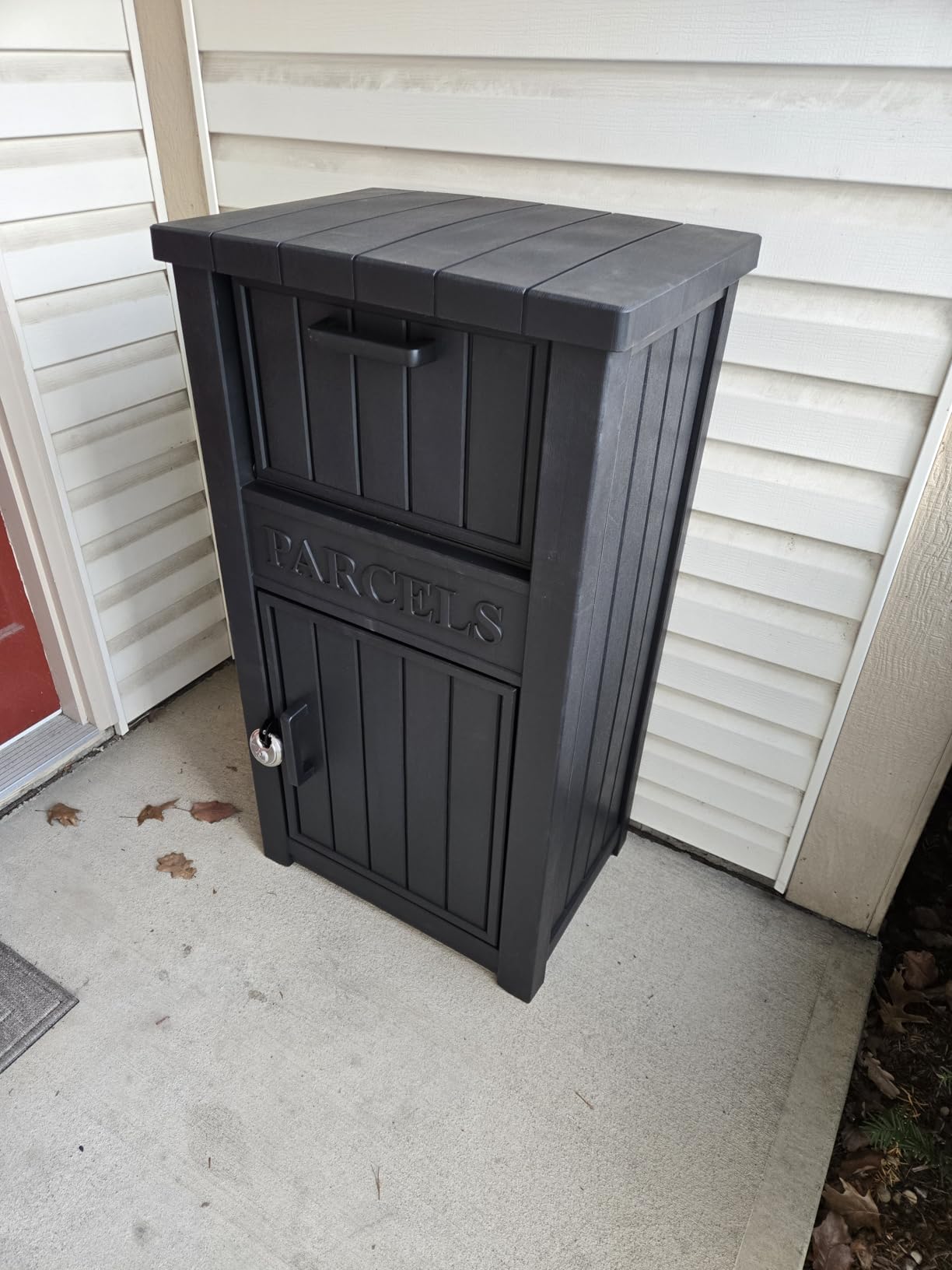 Package Delivery Box for Outside, Large Parcel Drop Box with Lockable Secure, Waterproof and Anti-Theft Storage for Porch, Curbside, House (Grey) customer photo 2