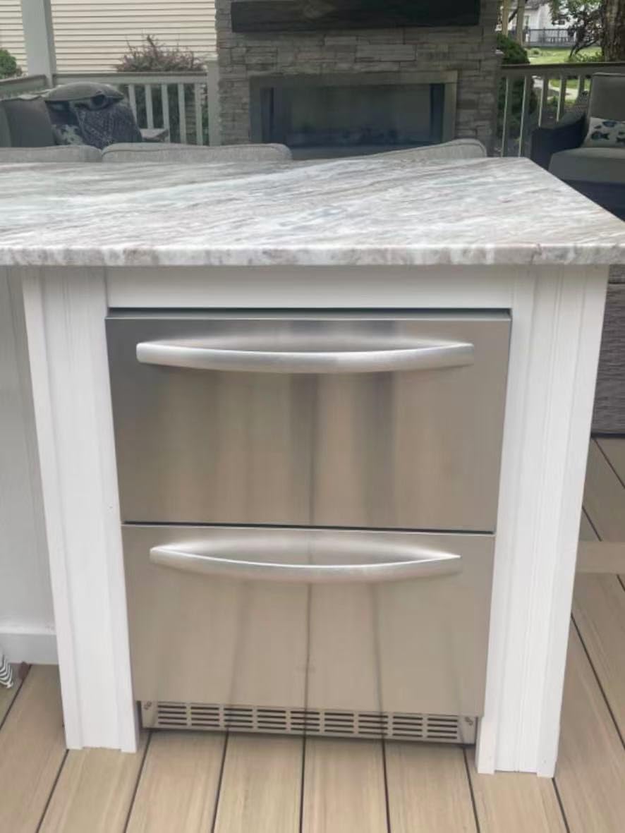 HCK 24 Inch Under Counter Double Drawer Fridge, Stainless Steel Outdoor Beverage Refrigerator for Patio, Built-in Beverage Fridge for Home & Commercial Use customer photo 2