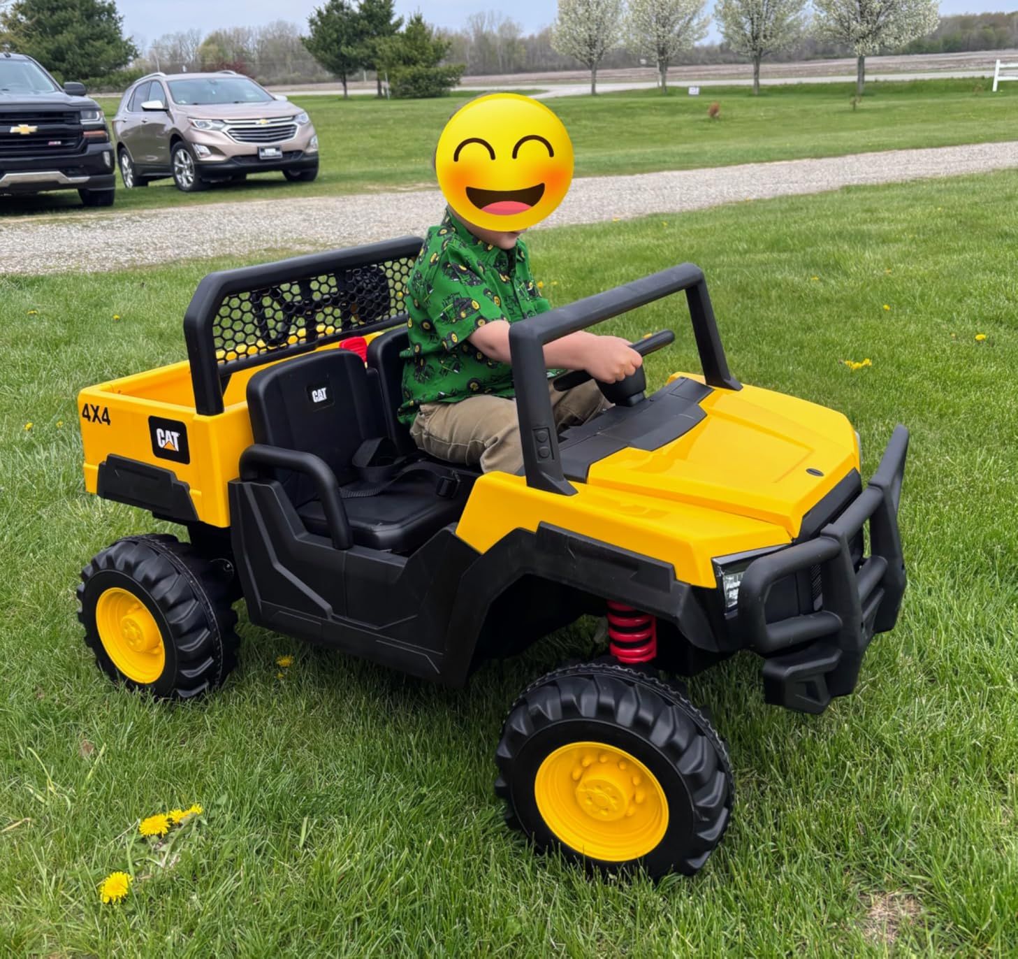 ANPABO Licensed Caterpillar Ride On Dump Truck, 24V Ride On Toys with 4×100W Motors, Up to 5Mph, Parent Remote, Shock Absorbers, Dump Bed and Shovel, Electric Car for Kids customer photo 2