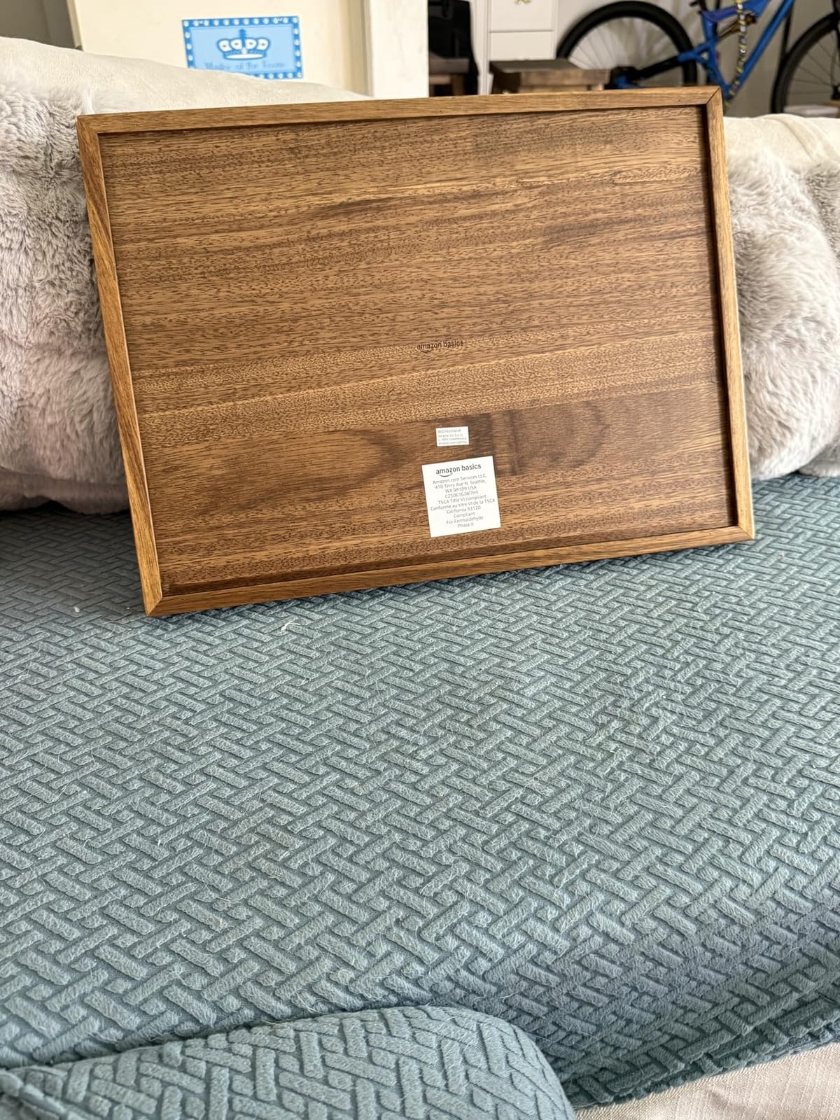 Amazon Basics Wooden Serving Tray with Built-in Handles, Acacia Wood, 17 x 12 in. customer photo 1