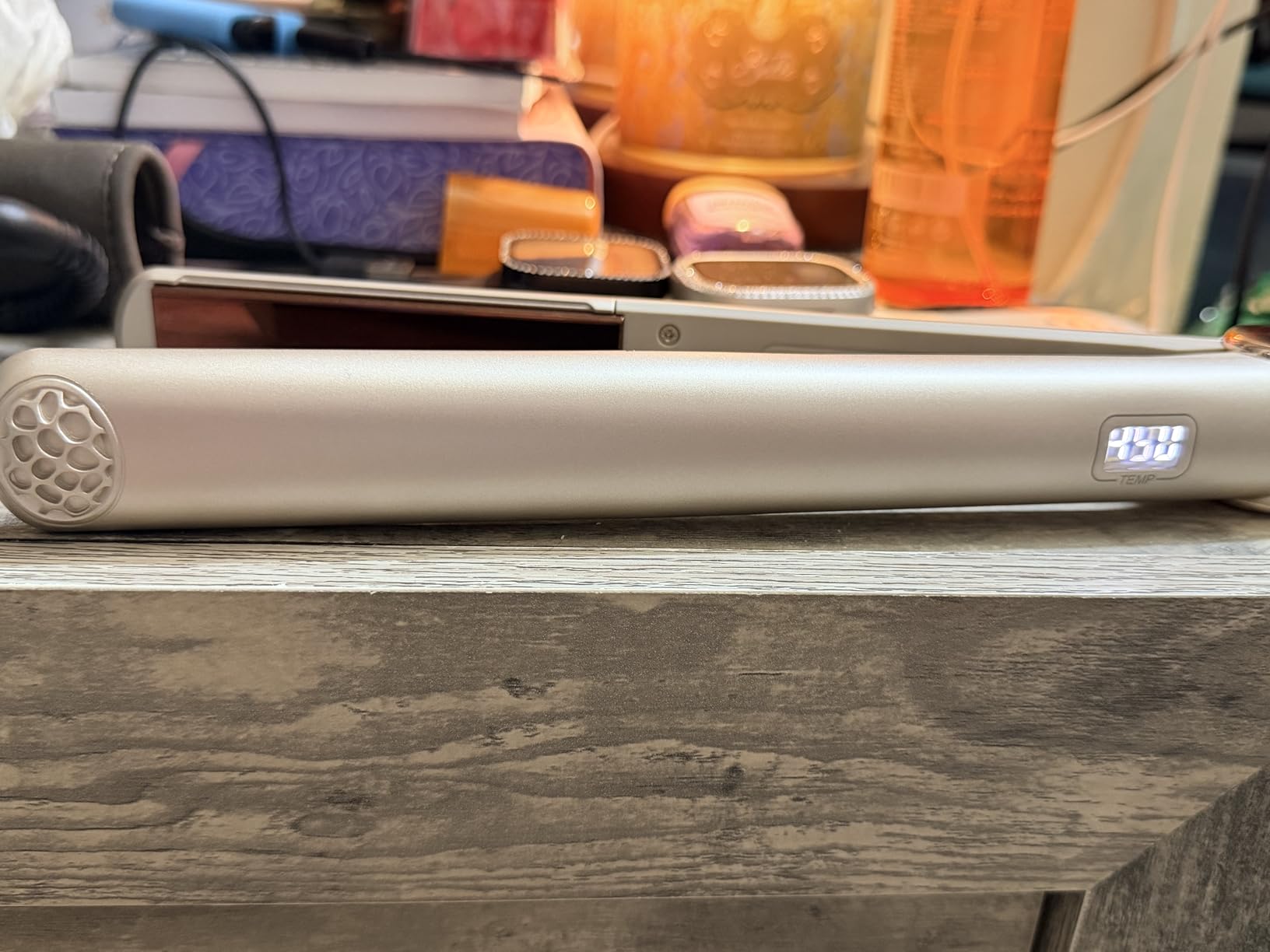 TYMO Flat Iron Hair Straightener and Curler 2 in 1 with 10s Fast Heating, 1 Inch Professional Titanium Straightening Curling Iron with 32 Adjustable Temp and Automatic Shut Off, Champagne customer photo 1