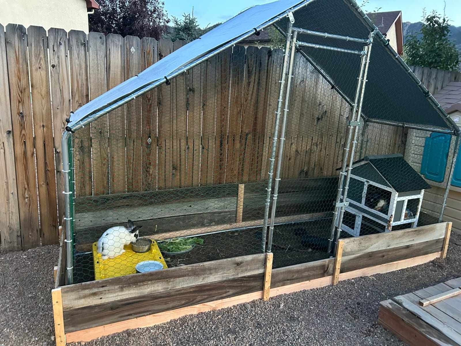 VEVOR Metal Chicken Coop, 6.56x6.56x6.56ft Large Walk-in Chicken Runs with Cover, Spire Roof Hen House Enclosure with Security Lock, Outdoor Duck Rabbit Cage Poultry Pen for Backyard, Farm, Yard customer photo 1