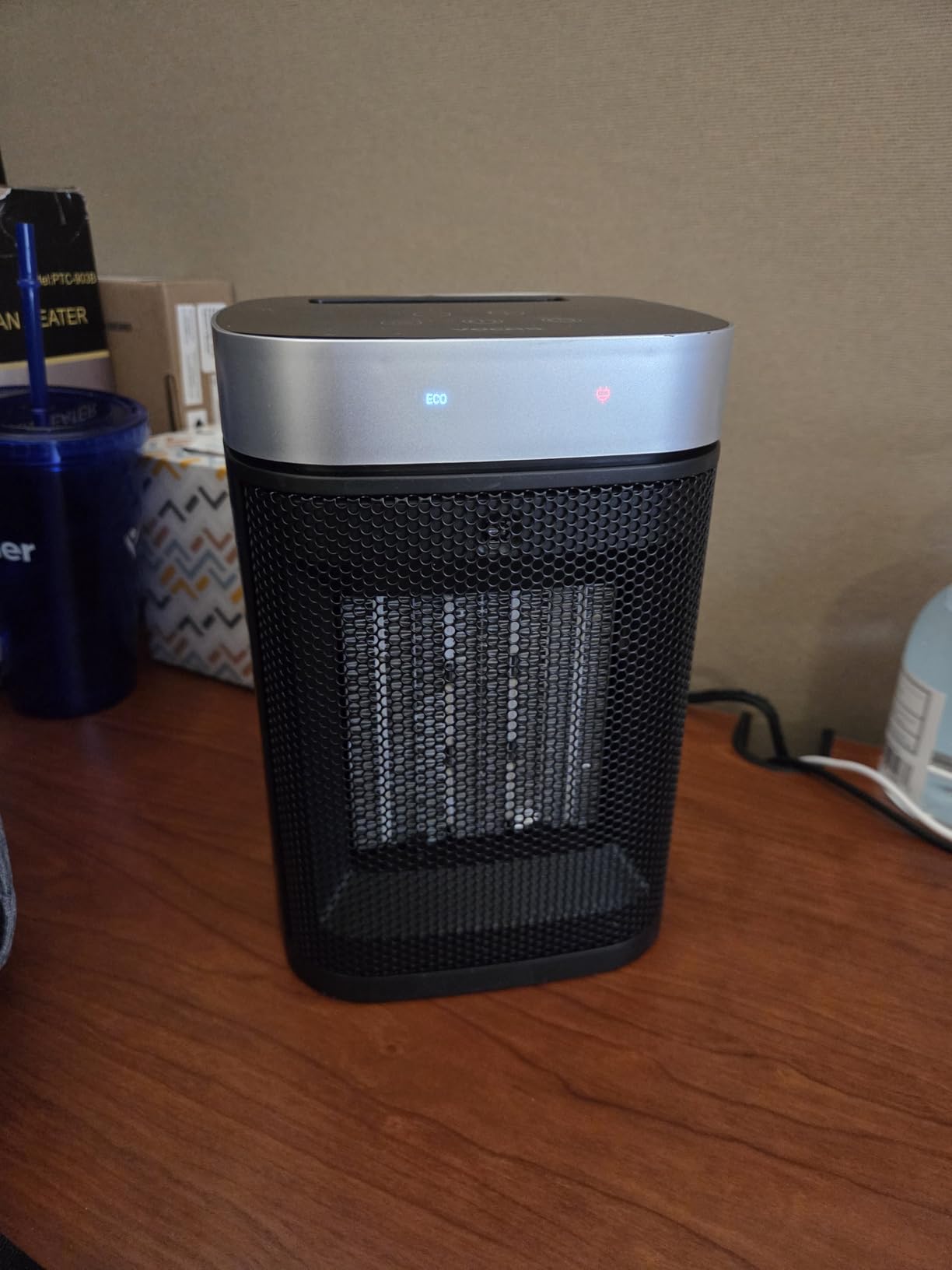 Small Portable Space Heater for Indoor Use - VOCRS 1500W PTC Electric Heater with Thermostat, Remote Control, 12H Timer, Eco and Fan Mode, Rapid and Safe Heating for Bedroom, Office customer photo 2