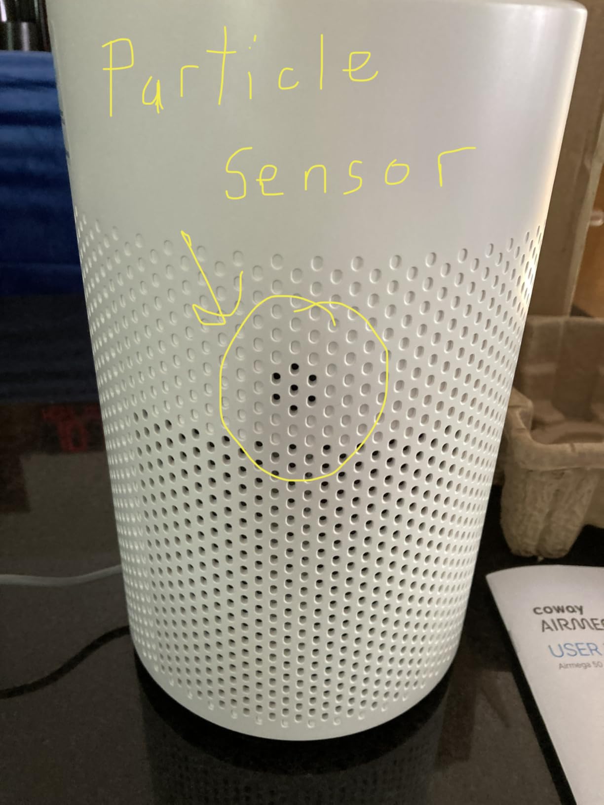 COWAY Air Purifier for Bedroom up to 500 ft², HEPA and Deodorization Filter for Smoke, Allergies, Pet Dander, AQI Monitor, Auto Mode, Filter Indicator, Night Light, 2yr Warranty, Airmega 50 White customer photo 1