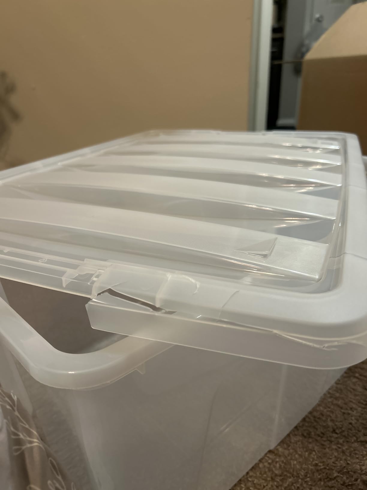 IRIS USA 6-Pack 72 Quart Storage Bins with Lids, Clear | Transparent design makes contents easy to find. Perfect for moving, blankets, clothing, and garage storage. Nestable design customer photo 1