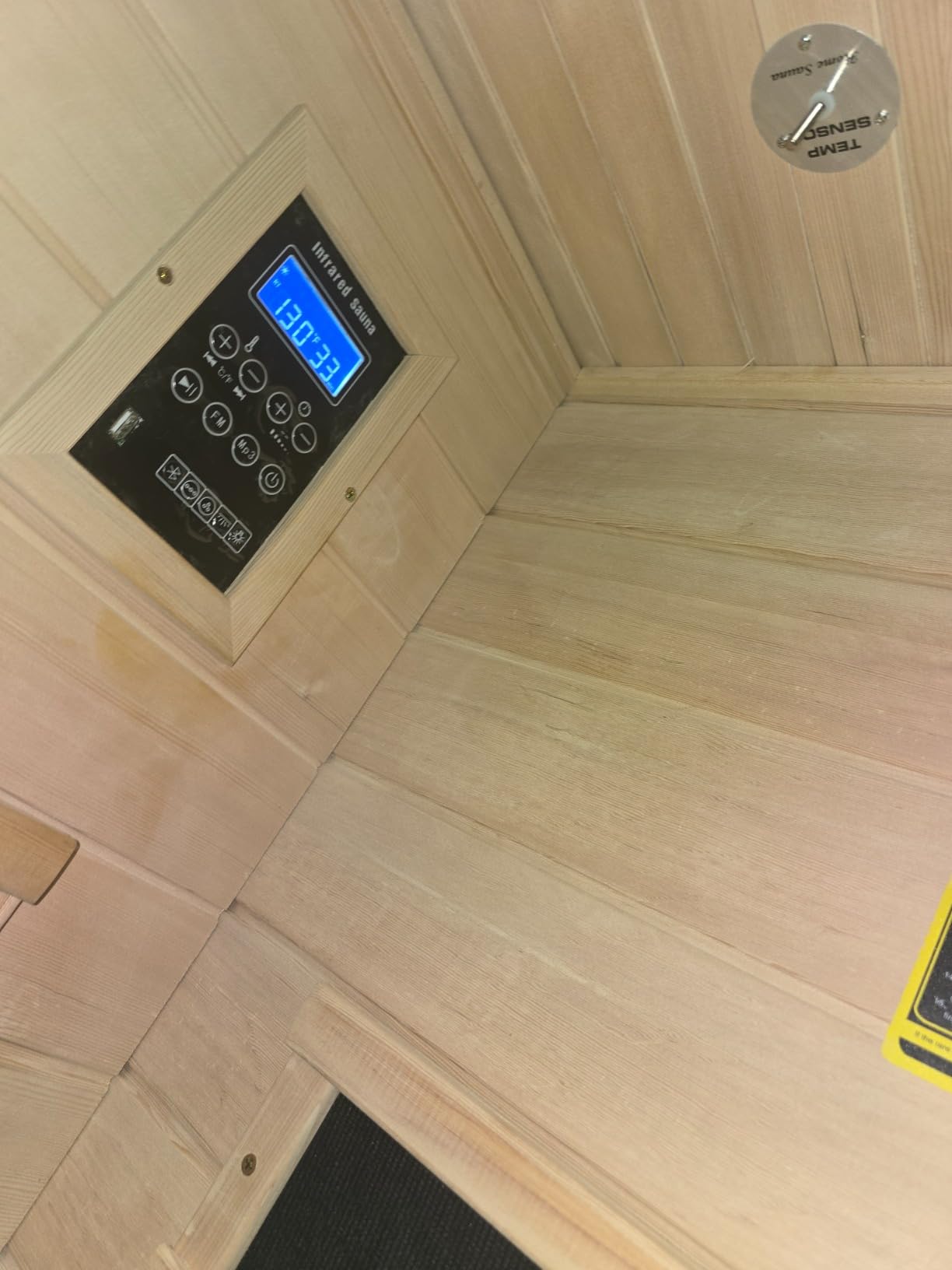 2-Person Infrared Sauna, Indoor Home Sauna Room Hemlock Wood Sauna Low EMF Far Infrared Heating with Tempered Glass Door Bluetooth Speakers, Chromotherapy Lights for Family（110V, 1850W）Truck delivery customer photo 1
