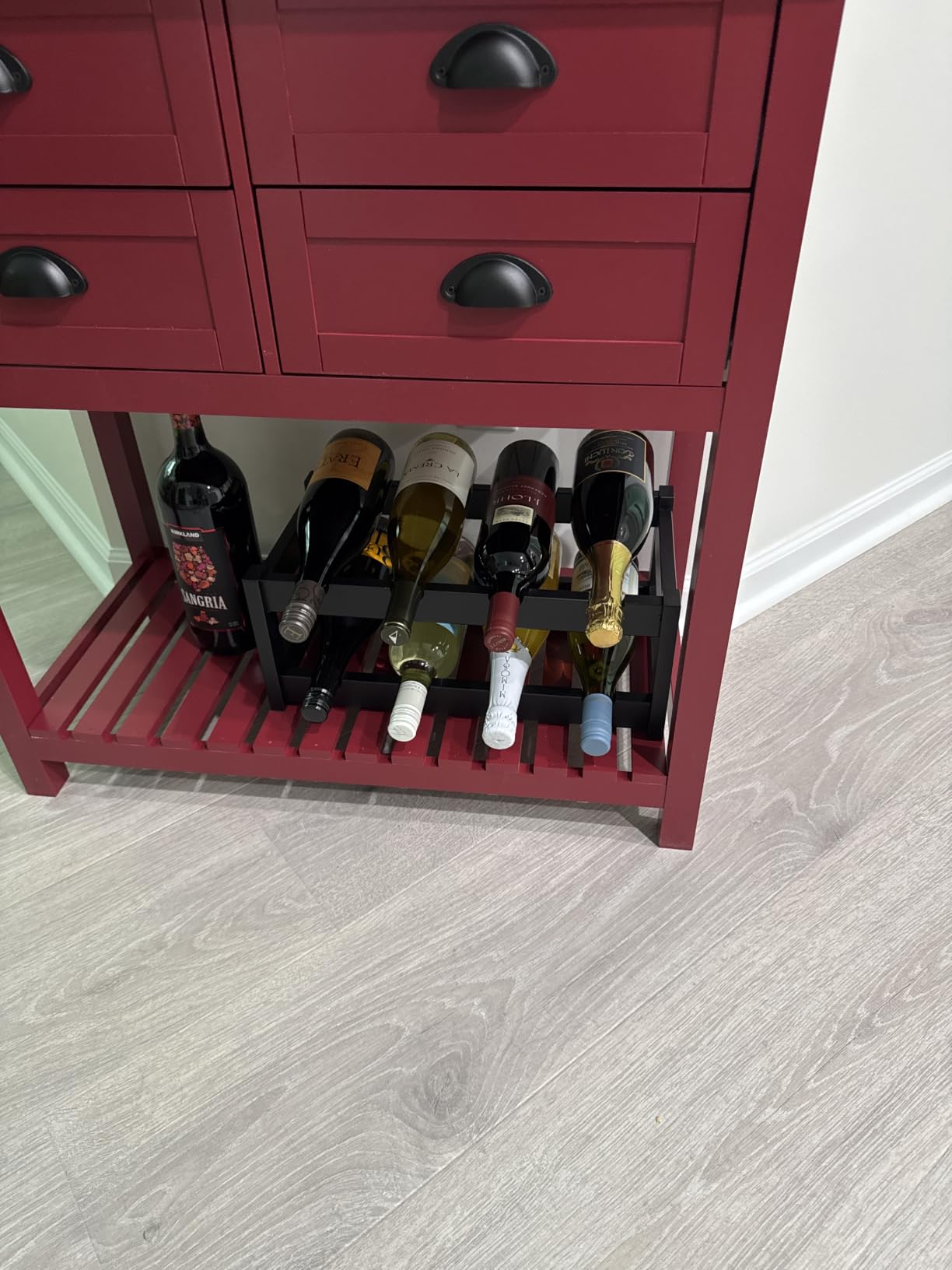 Bamboo Wine Rack, 3-Tier 12 Bottles Wine Storage Cabinet Shelf, Easy-Assembly Freestanding Bamboo Wine Racks Countertop for Kitchen Pantry Dining Room Bar, Walnut customer photo 2