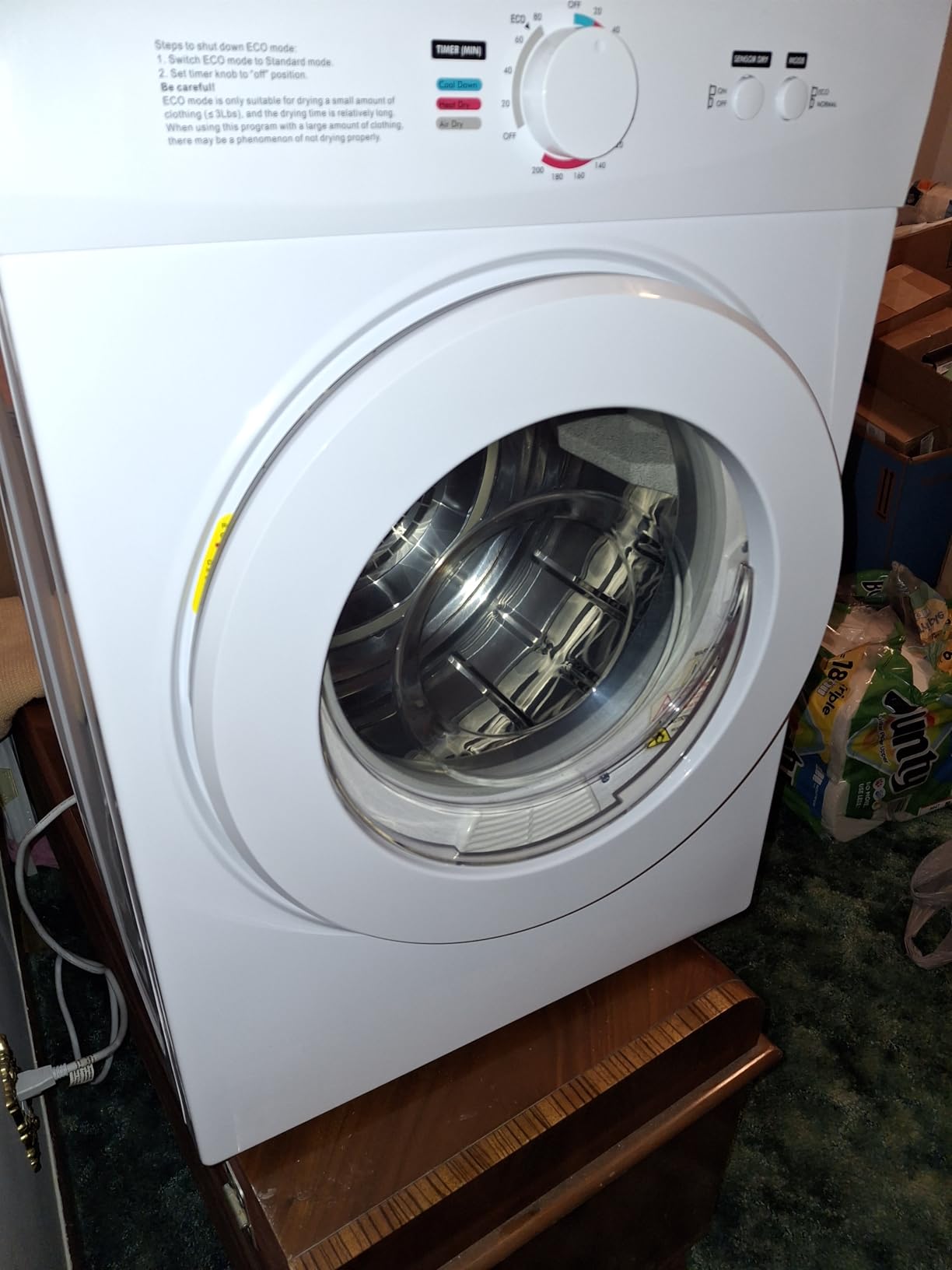 Euhomy Portable Clothes Dryer, 1.5 Cu.Ft. Portable Dryer, 850W Drying Machine with Front-Loading Stainless Steel Drum, 5 Functions, Suitable for Apartments, Dorms, RVs, Small Spaces customer photo 2