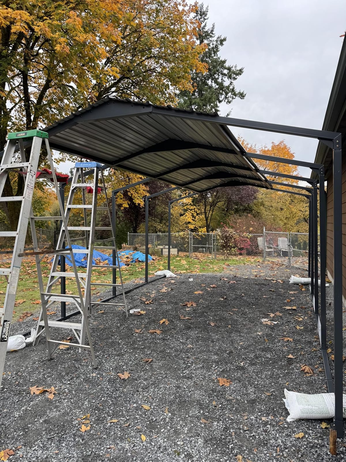 Military-Grade Metal Carport 12x20 FT, Heavy-Duty Galvanized Steel Roof | 2x2