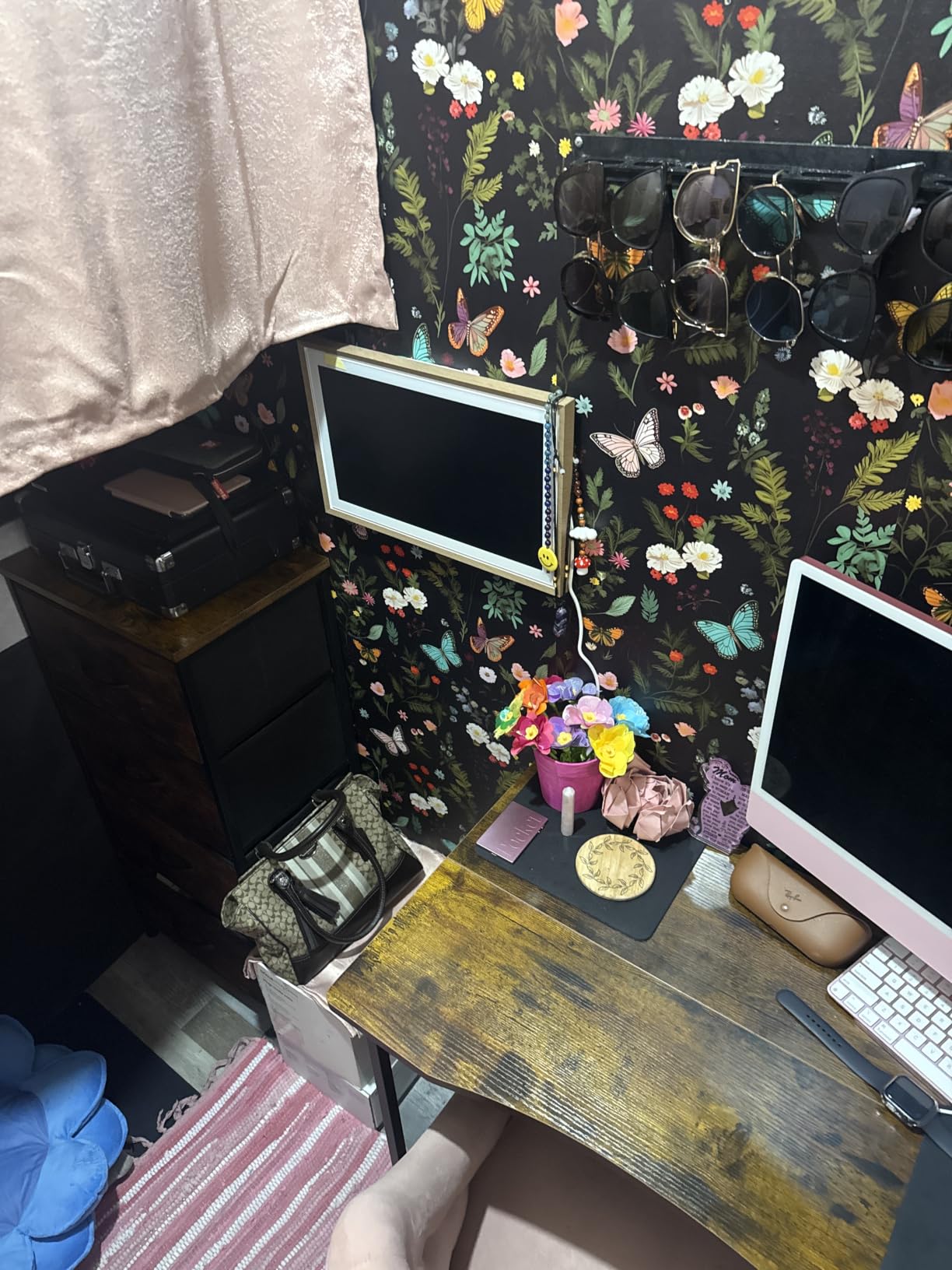 Huuger Folding Desk with Storage Shelf, 31.5 Inch Foldable Computer Table customer photo 1