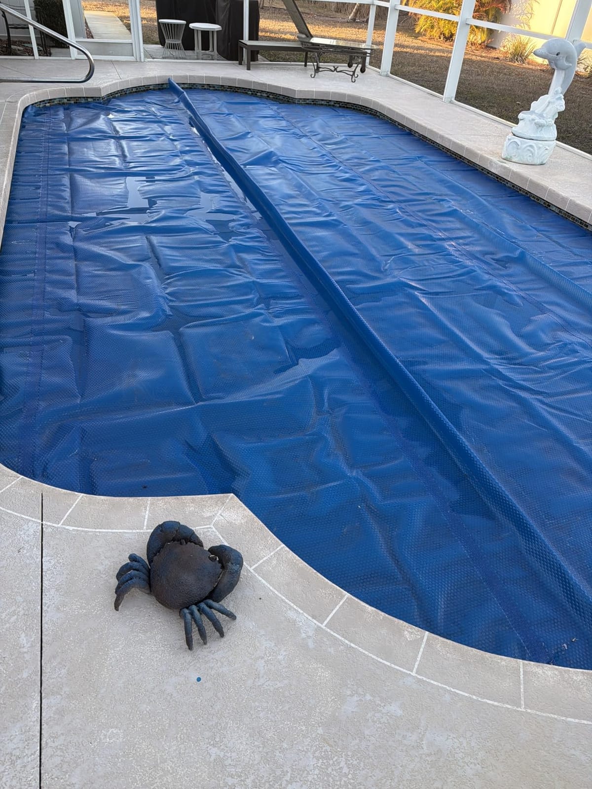 Solar Pool Cover, Durable 16 mil 16 x 32 ft Pool Covers for Inground & Above Ground Pools, Solar Pool Heater, Rectangle Solar Blanket with Bubbles, Blue customer photo 2