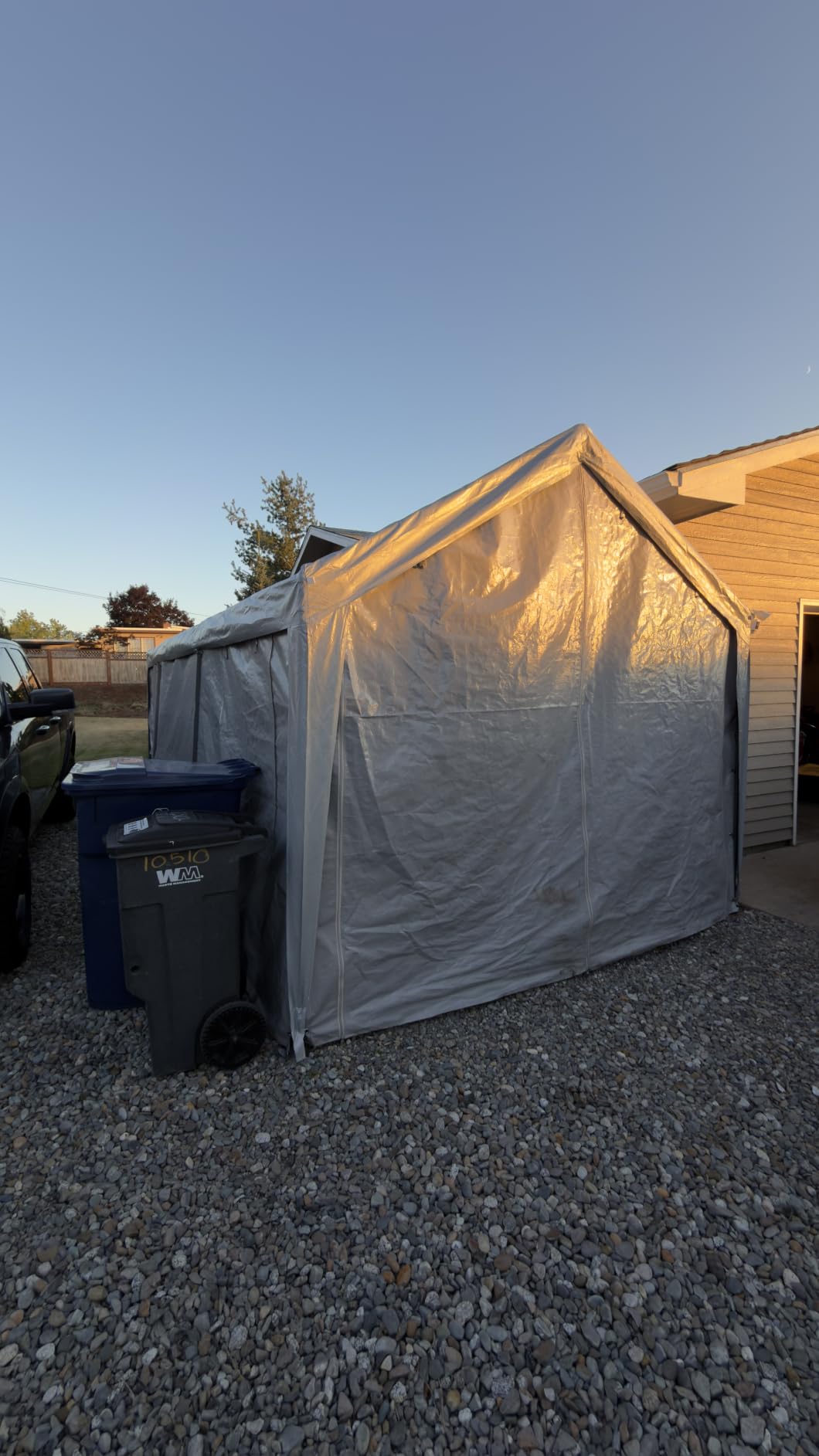 VEVOR 12x20 FT Heavy Duty Carport, Portable Car Canopy with Removable Sidewalls and Door, Outdoor Car Shelter, UV-Resistant, Water-Resistant, All-Season Car Shelter for Cars, Boats, and Equipment customer photo 2
