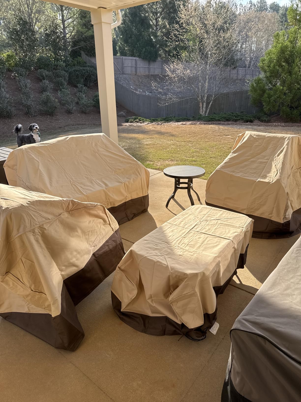 loriano Patio Furniture Cover Set Waterproof 4 Piece Beige Large | 600D Heavy Duty, Outdoor Furniture Cover, Waterproof, Lawn Patio Set Covers customer photo 1