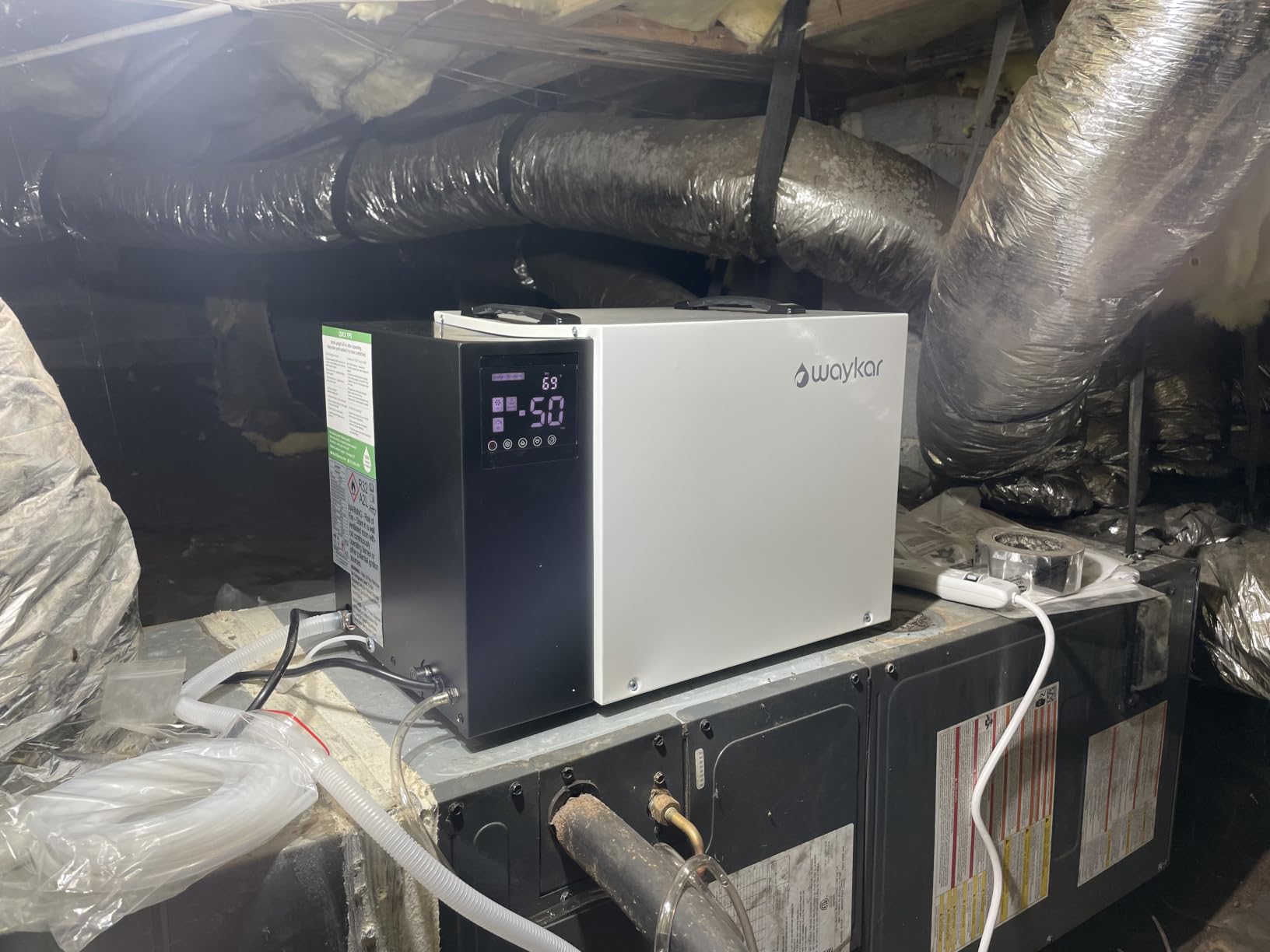 Waykar 125 Pint Crawl Space Dehumidifier with Pump & Drain Hose for Basements, Commercial & Water Damage Spaces up to 6500 Sq. Ft., Compact, Strong Dehumidification, 5-Year Quality Coverage customer photo 1