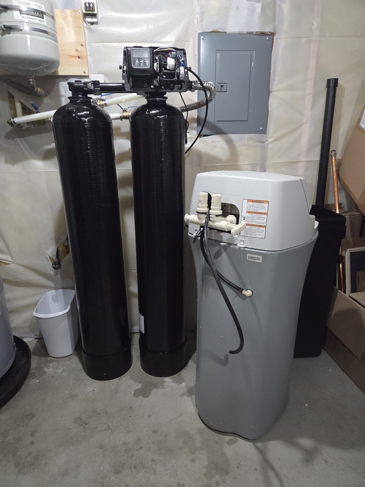 AFWFilters Premium Purolite C100E Resin Fleck 9100SXT Twin Tank Dual Metered, On Demand Water Softener, 48,000 Grains per Tank, 96,000 Grains Total Capacity, 24/7 Soft Water, Complete System customer photo 1
