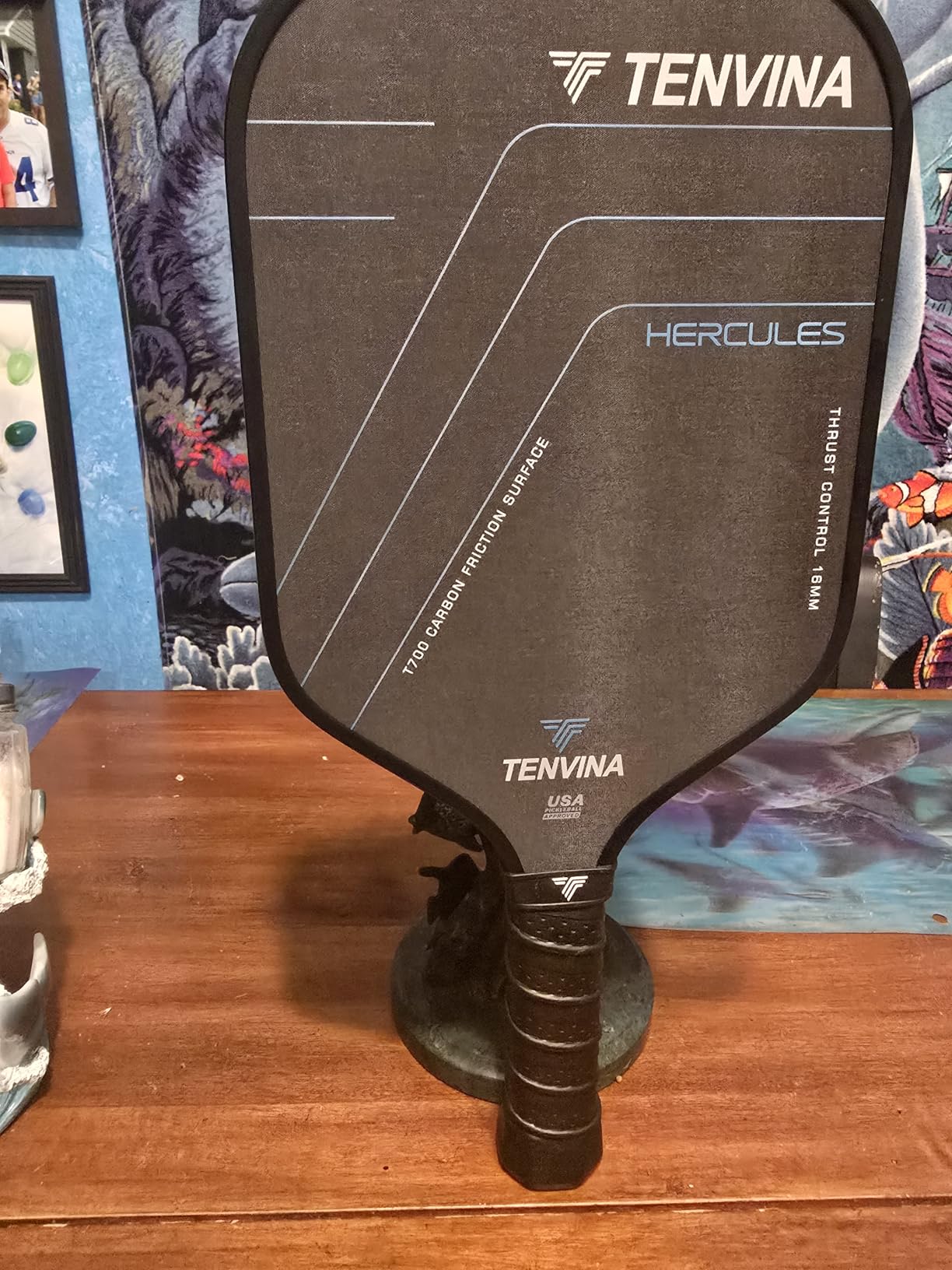 TENVINA Pickleball Paddles, Multi-Layer T700SC Textured Carbon Fiber Pickleball Paddle, Pickle Ball Paddle with Strong Spin & Power Surface, 4-Types of Shapes and Thicknesses, USAPA Approved customer photo 1