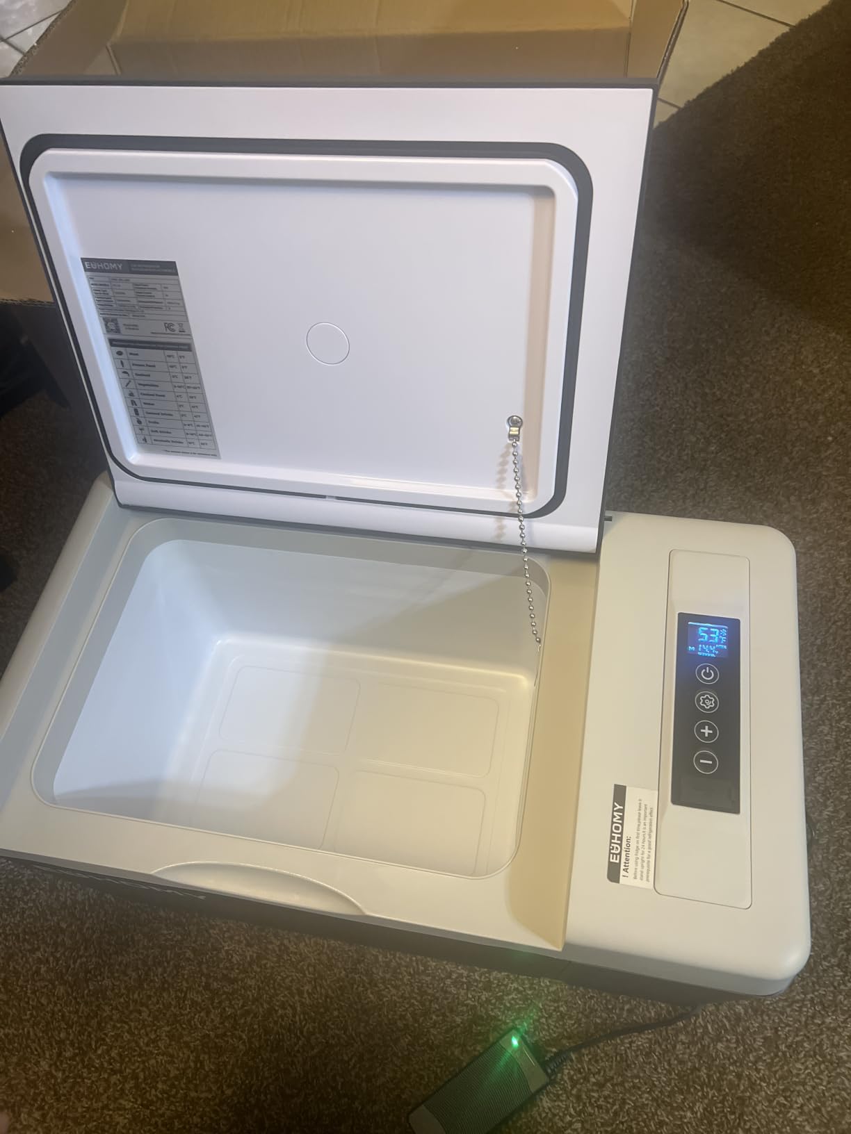 EUHOMY 26QT 12 Volt Refrigerator, -4℉~68℉ Electric Cooler for Car | No Ice Needed, 12V&100-240V, Compressor Cooling, ECO/MAX Modes, 3-Level Battery Protection, Truck/Travel/Home Use, Low Noise customer photo 1