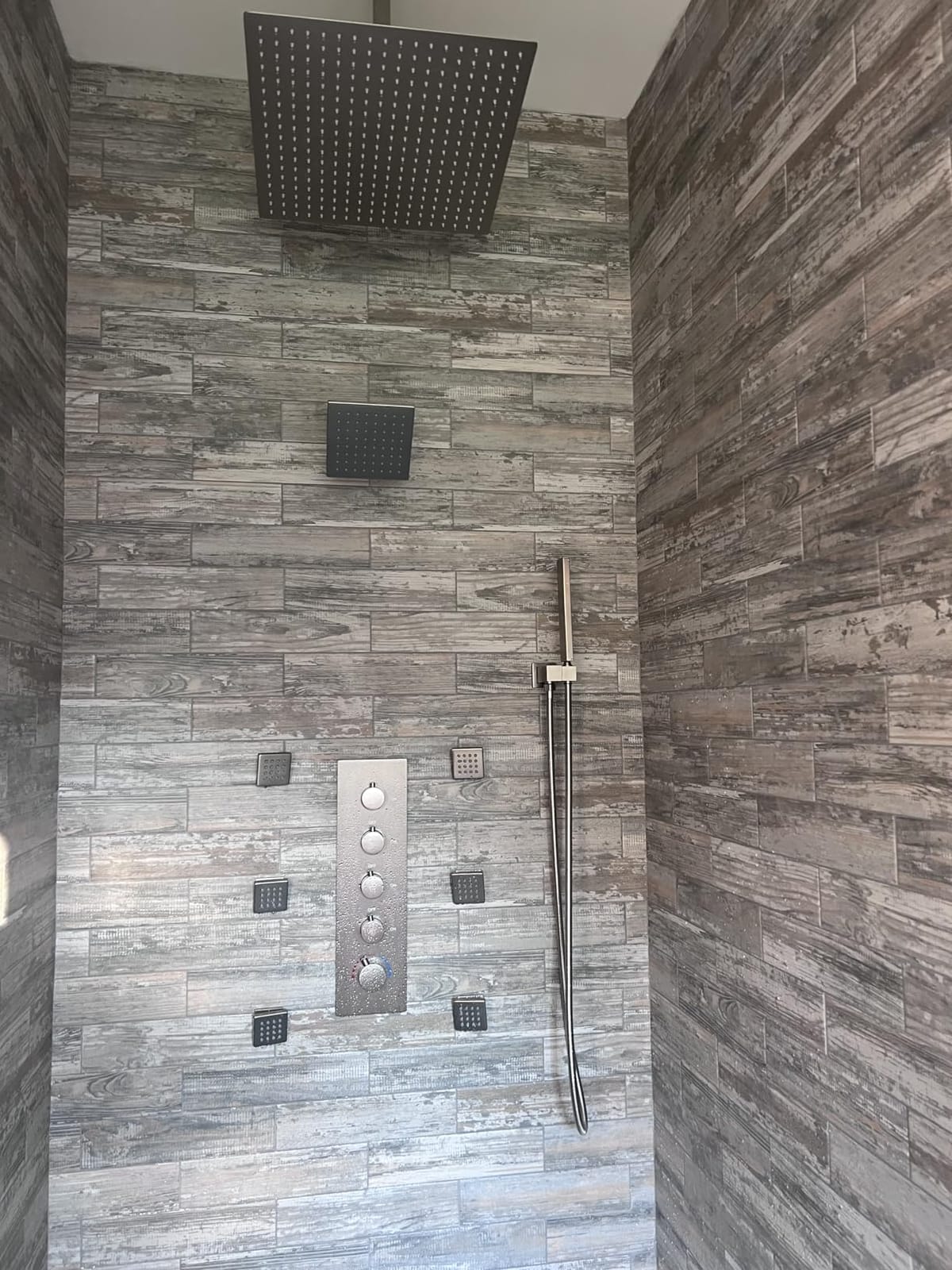 Dasan Thermostatic Dual Shower Head System with 6 Body Jets, 6-Inch Shower Head & 16