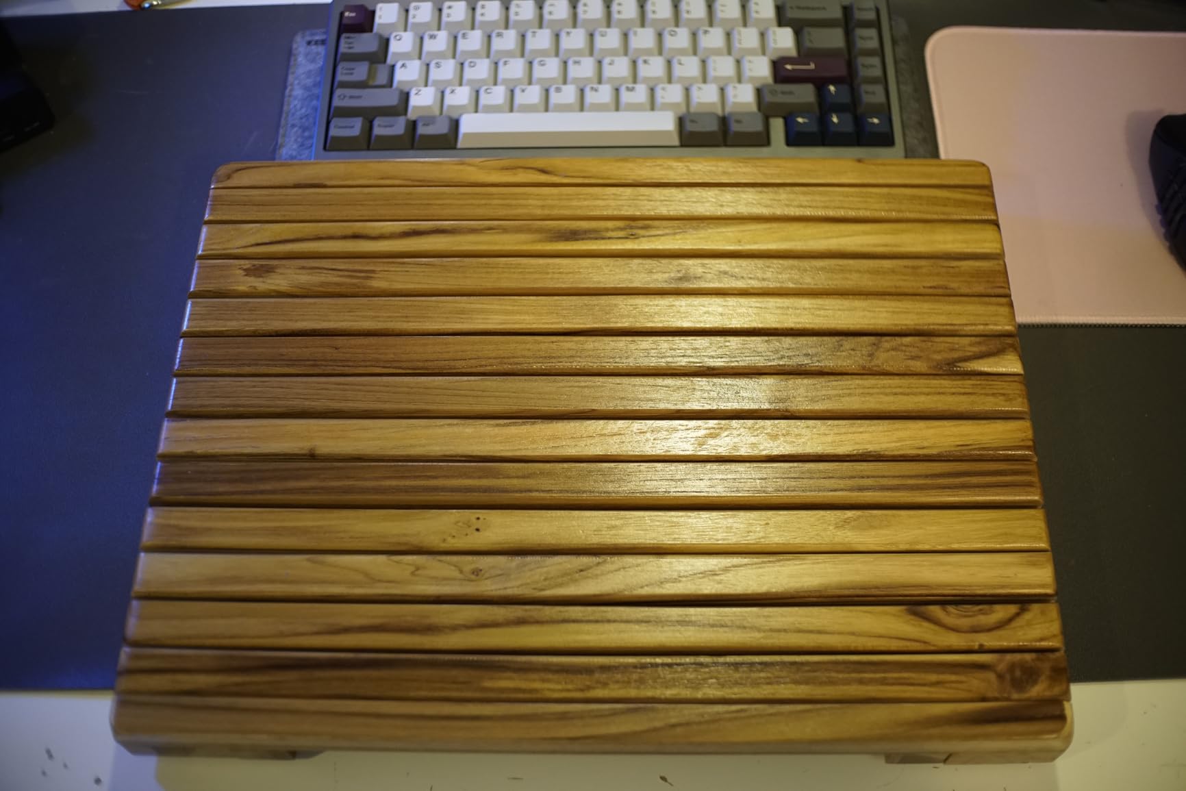 Teak Shower Mat - Adjustable Length Wooden Bathroom Mat, Non-Slip Bath Mat, Sauna Mat for Spa, Sauna Room, Pool, Indoor Outdoor Flooring customer photo 1