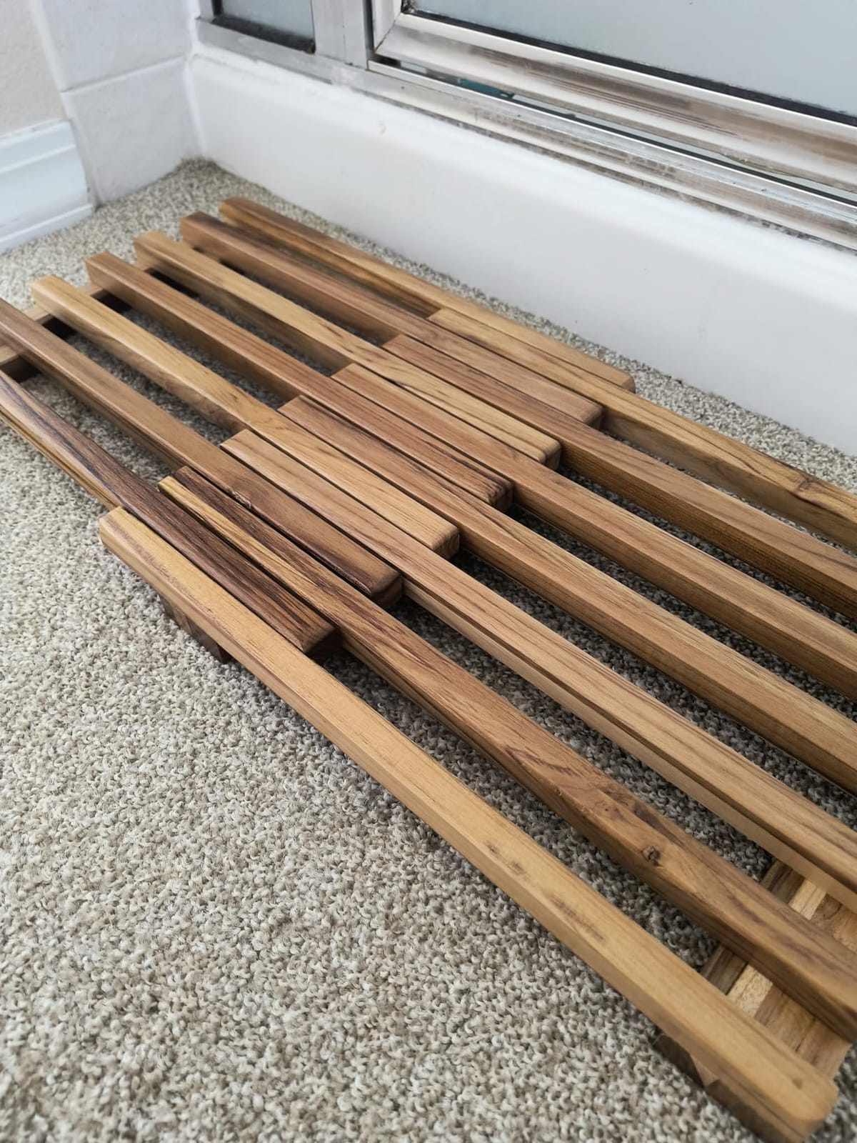 Teak Shower Mat - Adjustable Length Wooden Bathroom Mat, Non-Slip Bath Mat, Sauna Mat for Spa, Sauna Room, Pool, Indoor Outdoor Flooring customer photo 2