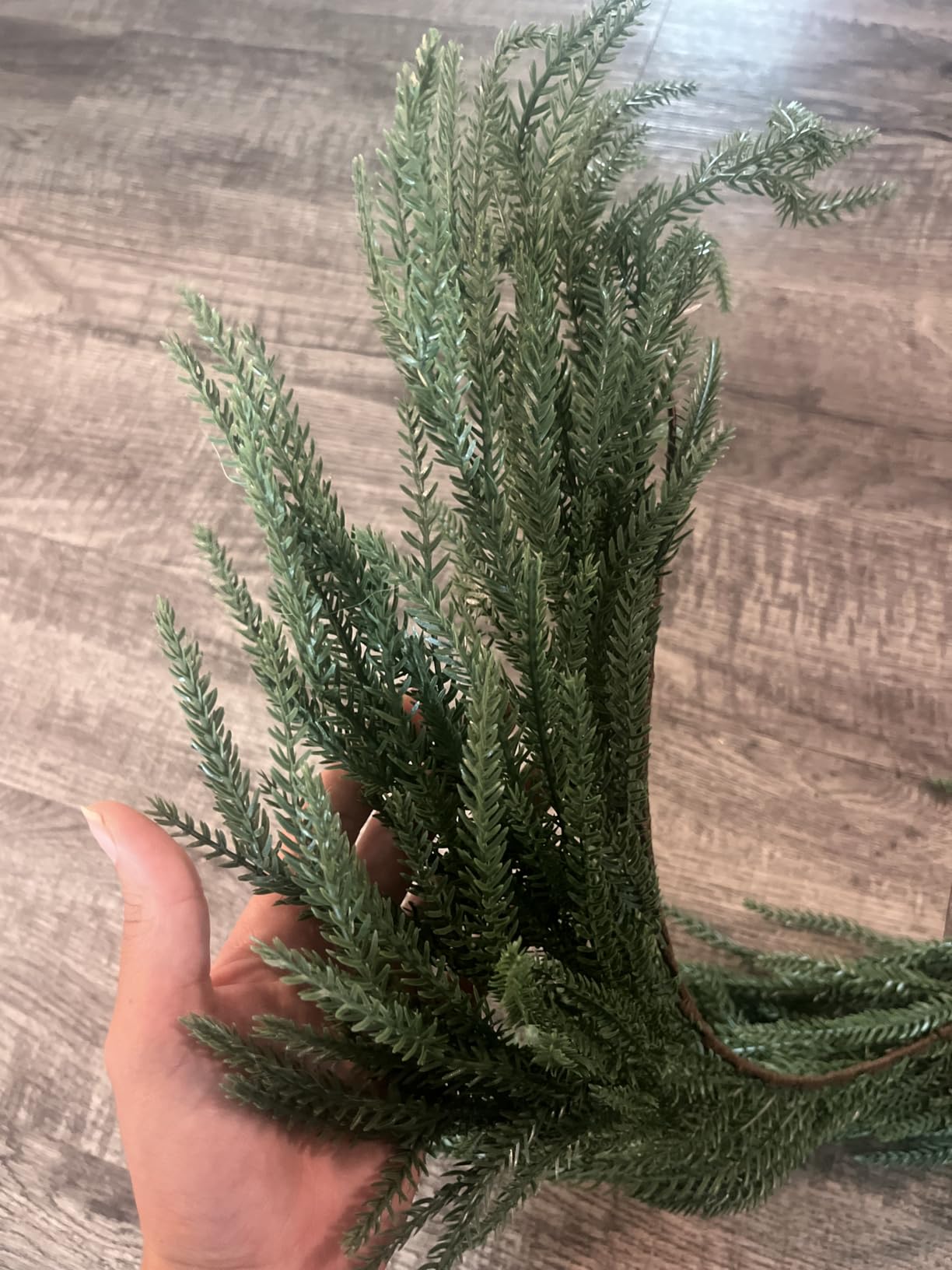 9FT Artificial Norfolk Pine Garland, Realistic Christmas Greenery Garland for Mantle, Staircase, Banister, Fireplace, Wall, Door, Table, Indoor & Outdoor Holiday Xmas Decortions customer photo 2