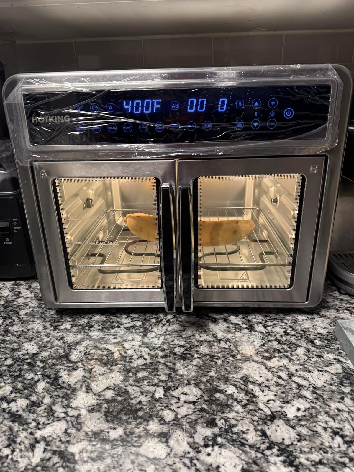 HotKing Dual-Zone Air Fryer Toaster Oven Combo, 28 QT XL Convection Oven | French Door, Stainless Steel Non-Toxic, 10-in-1 Multifunction, 500F Broil, Rotisserie, Dehydrate, Reheat, Bake, ETL Rated customer photo 1