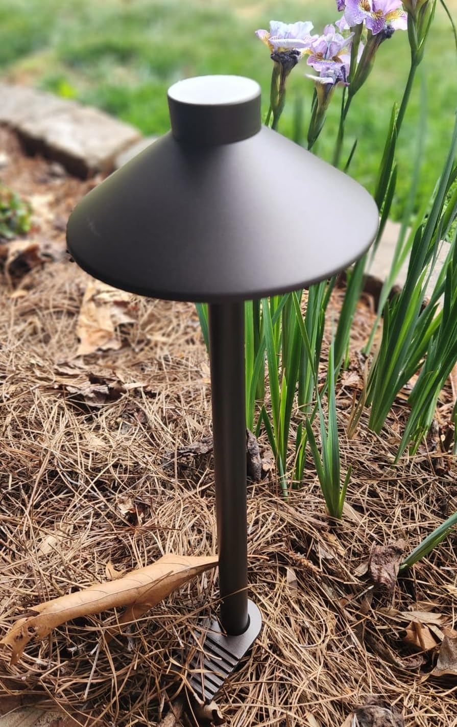 PARTPHONER Low Voltage Landscape Lighting 12-Pack, Aluminum 12V Pathway Lights with G4 Bulbs, Waterproof Oil Rubbed Bronze Color Wired Path Lights with Connectors for Walkway Yard Garden customer photo 1