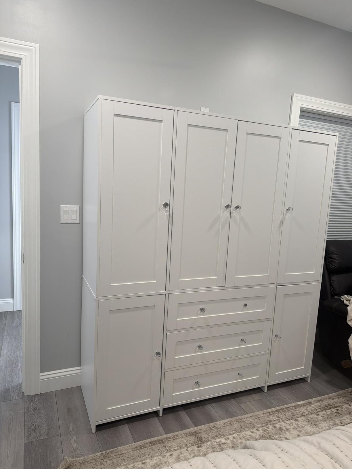 VOWNER Armoire Wardrobe Closet with Drawers and Mirror, 71