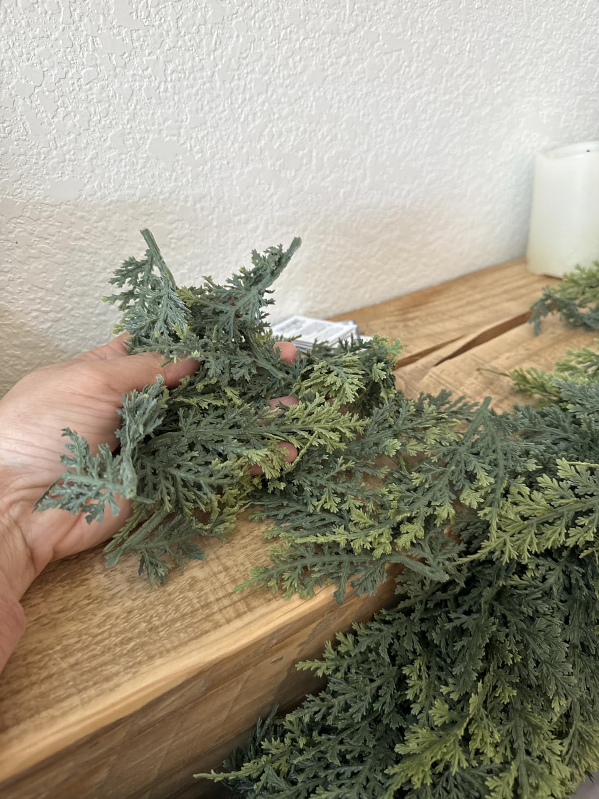 9FT Christmas Cedar Garland Real Touch Greenery for Mantle Decor | Realistic Thick Artificial Winter Garland for Fireplace Stairs Porch Outdoor Indoor Xmas Decoration customer photo 1