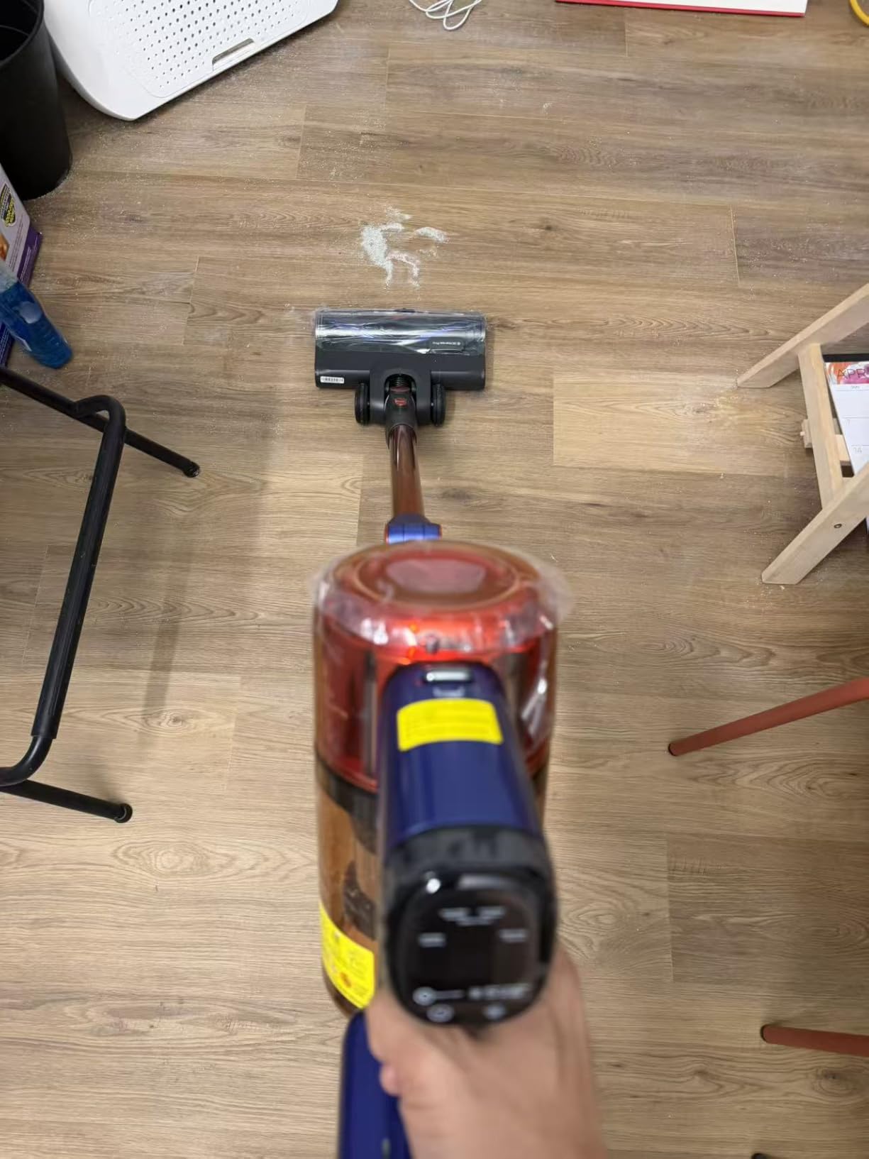 Tineco Pure ONE S70 Cordless Vacuum Cleaner, 200AW Powerful Suction, 3D Sense Pro Cleaning System, 6-Stage Filtration with 95min Runtime, Zero Tangle Brush with 180° Foldable Tube (Blue&Orange) customer photo 1
