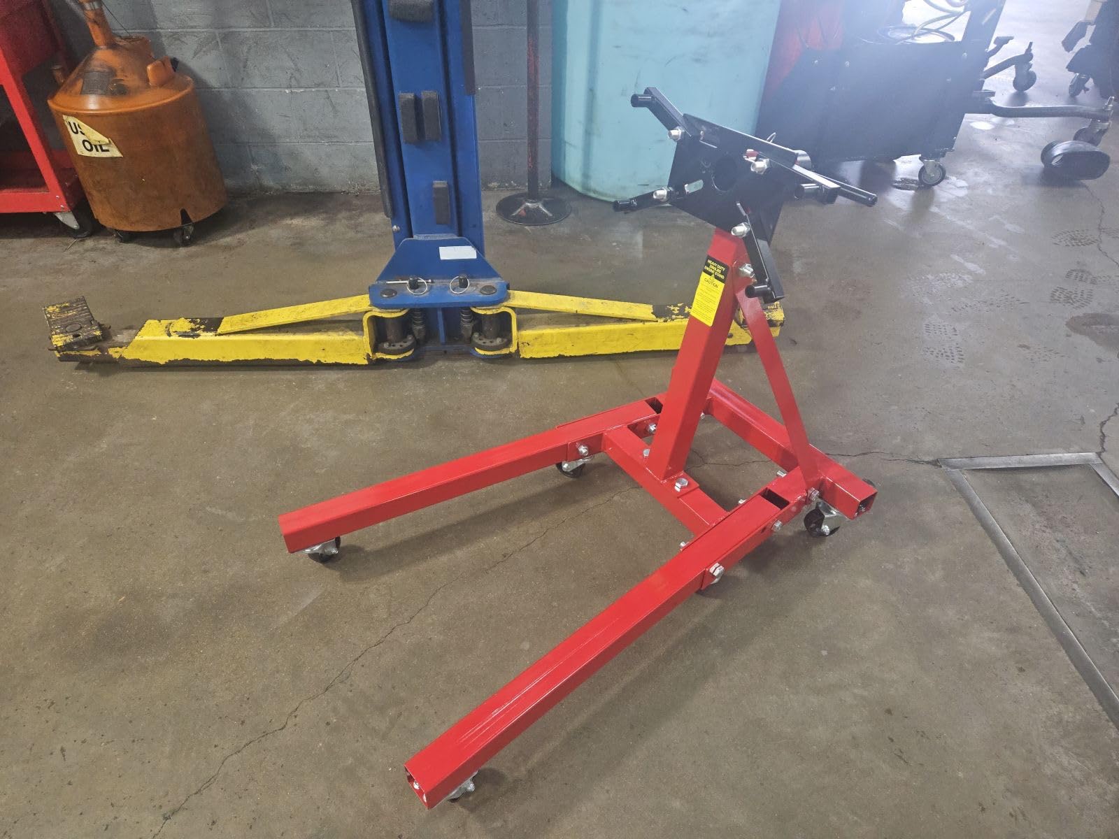 Heavy Duty Foldable Engine Stand 2000LBS Capacity, 360 Degree Rotating Head and Adjustable Arms for Auto Repair, Vehicle Maintenance, 6-Universal Casters, Blue customer photo 1