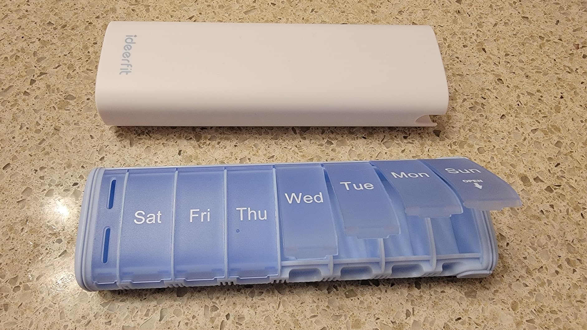 28-Day(1X) Automatic Pill Dispenser - One-Press Daily Dispense (No APP), Easy-to-Use Slide-Door Cup, Sound & Light Alerts, Moisture-Proof Dual Desiccants, Large Compartments for Tablets & Capsules customer photo 2